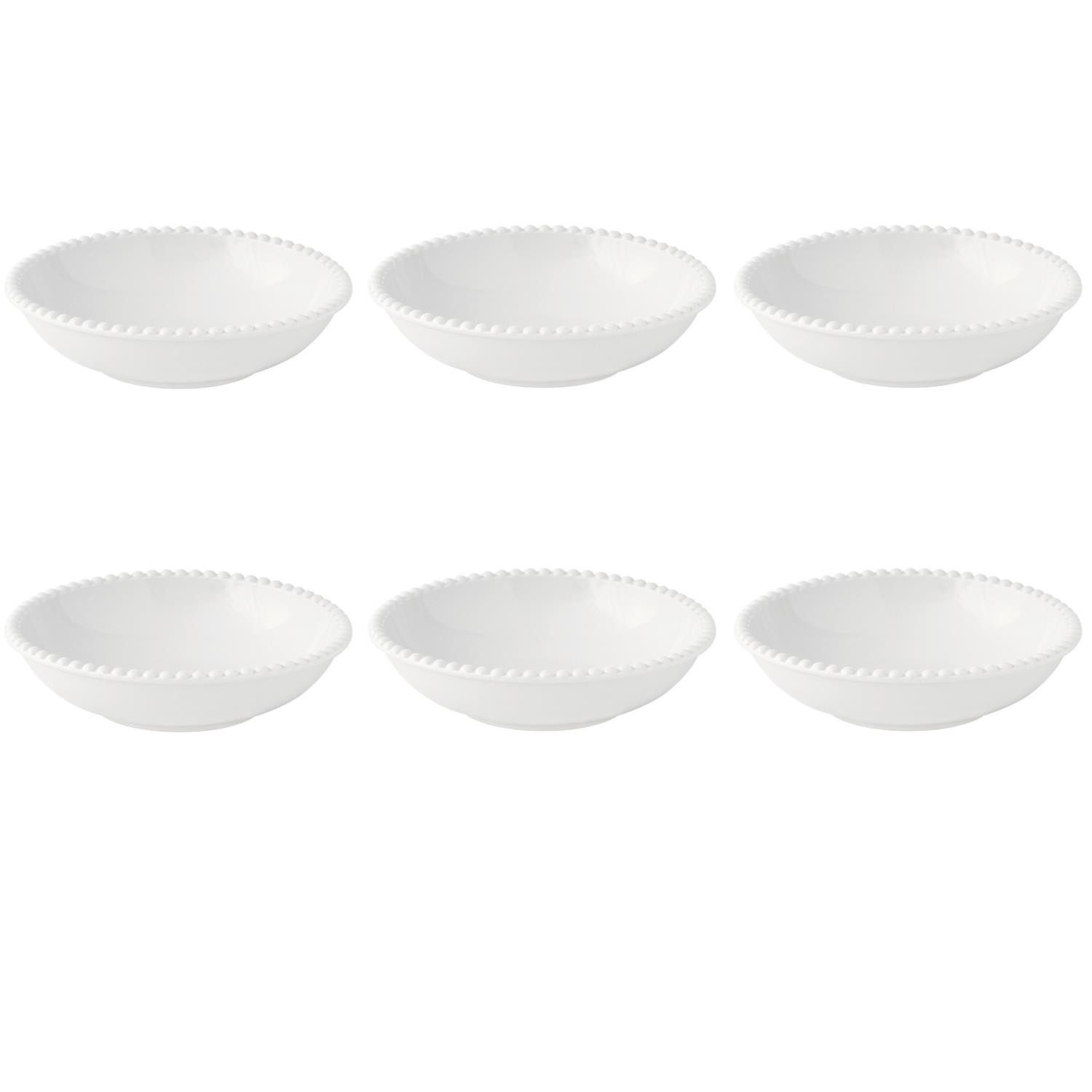 EasyLife Suppenteller Tiffany, Spülmaschinengeeignet, Weiß, Motiv: Punkte