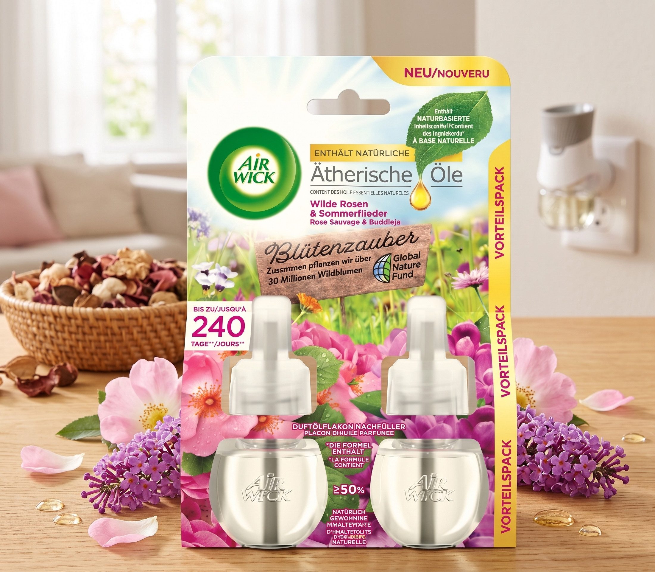 Air Wick Raumduft Air Wick Duftöl Flakon Rose & Lotusblüte Nachfüller 2 x 19 ml