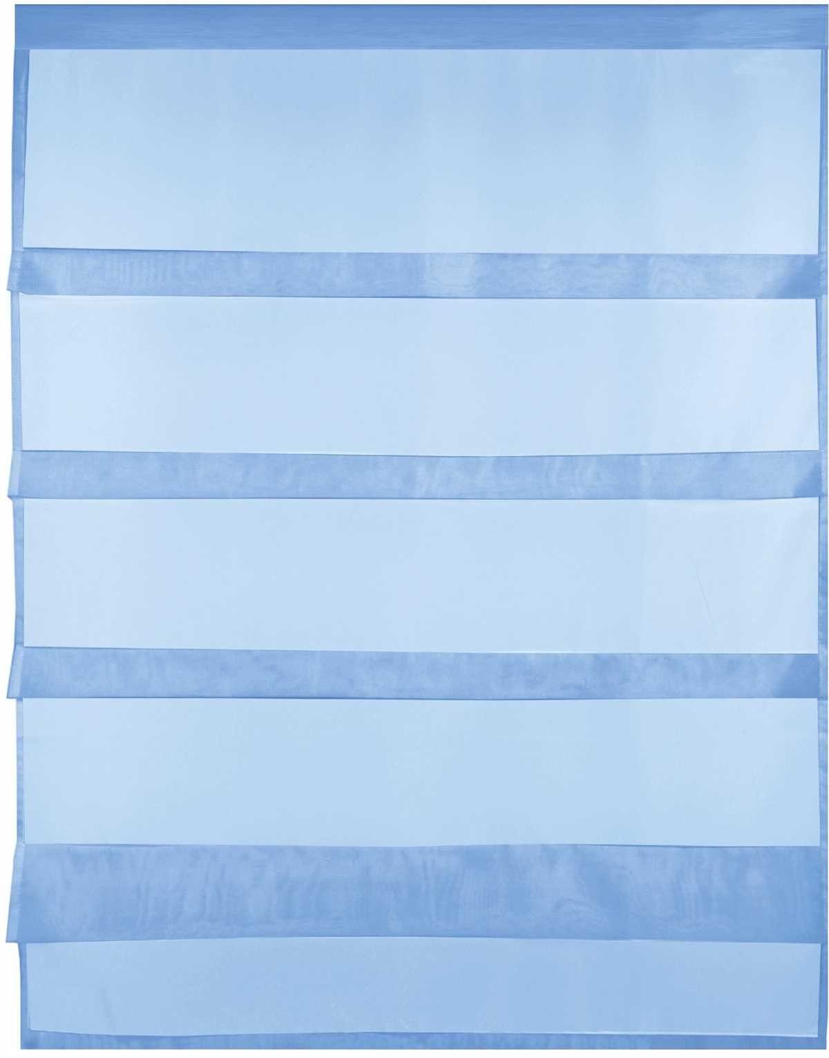 Vorhang, Bestlivings, Stangendurchzug (1 St), transparent, Microfaser, Küchengardine in "Raffoptik", Transparente Bistrogardine mit Stangendurchzug, vers. Größen Blau
