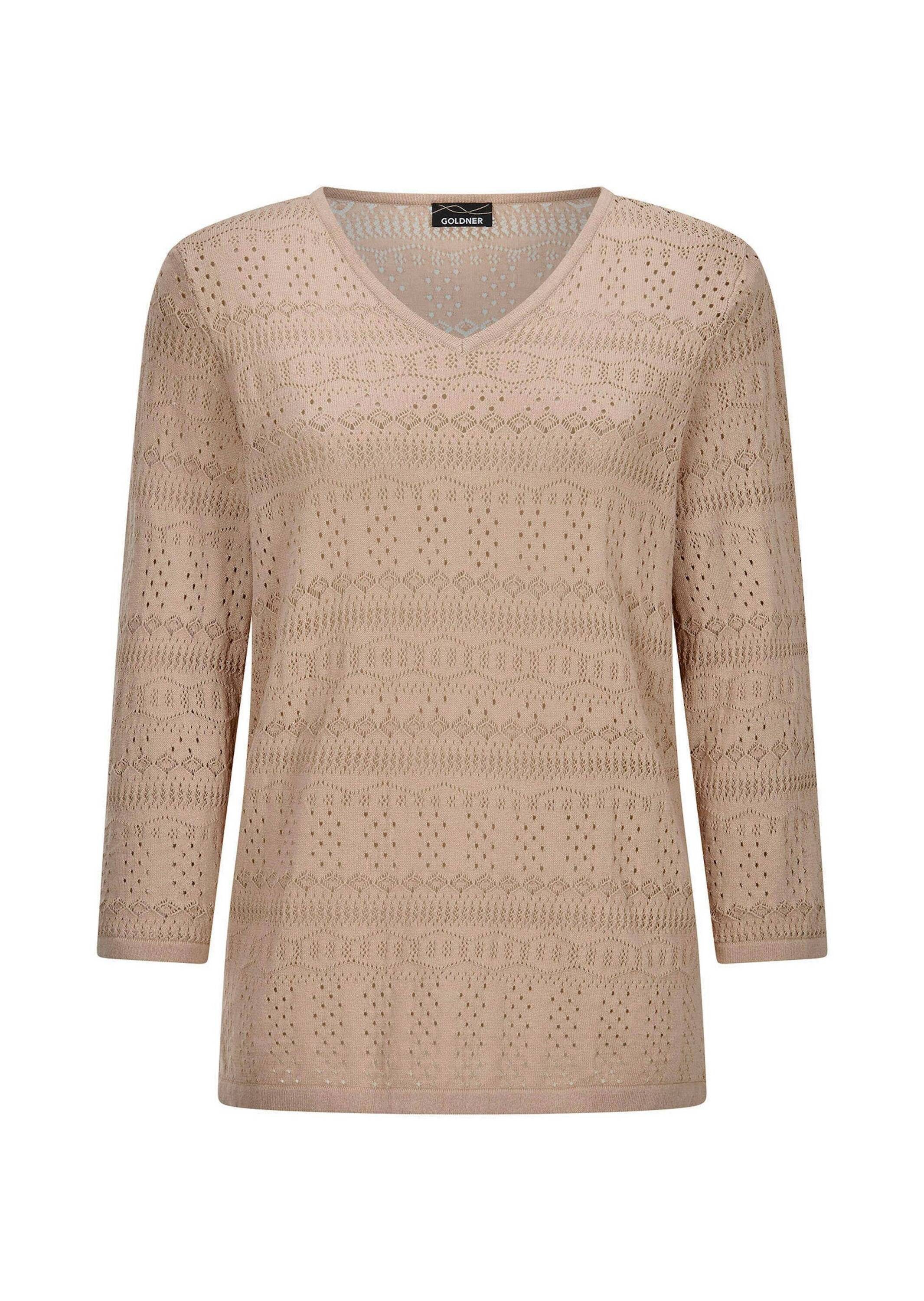Strickpullover Sommerpullover mit V-Ausschnitt