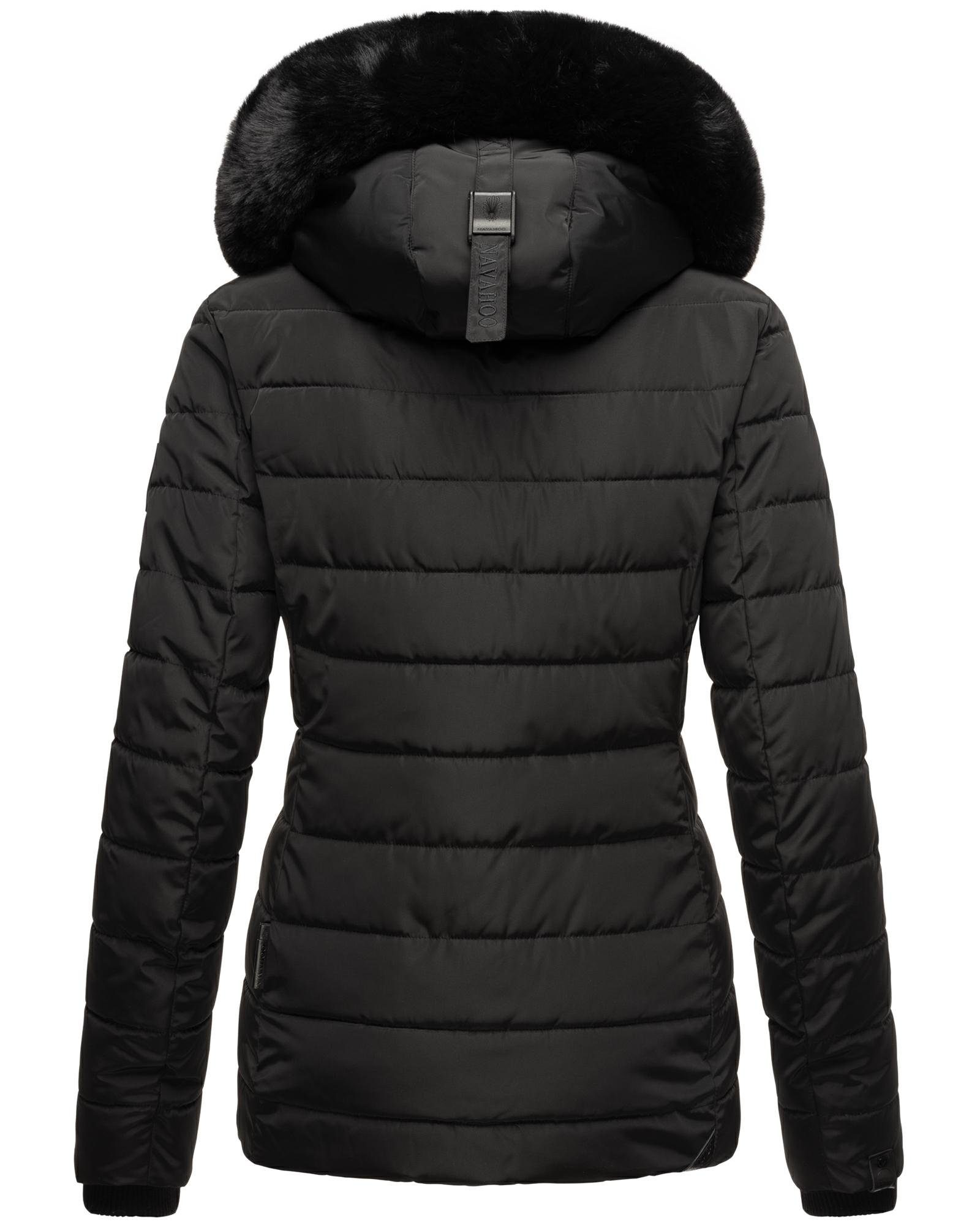 Navahoo Steppjacke Milianaa Edle Winterjacke mit weicher Kunstfell-Kapuze