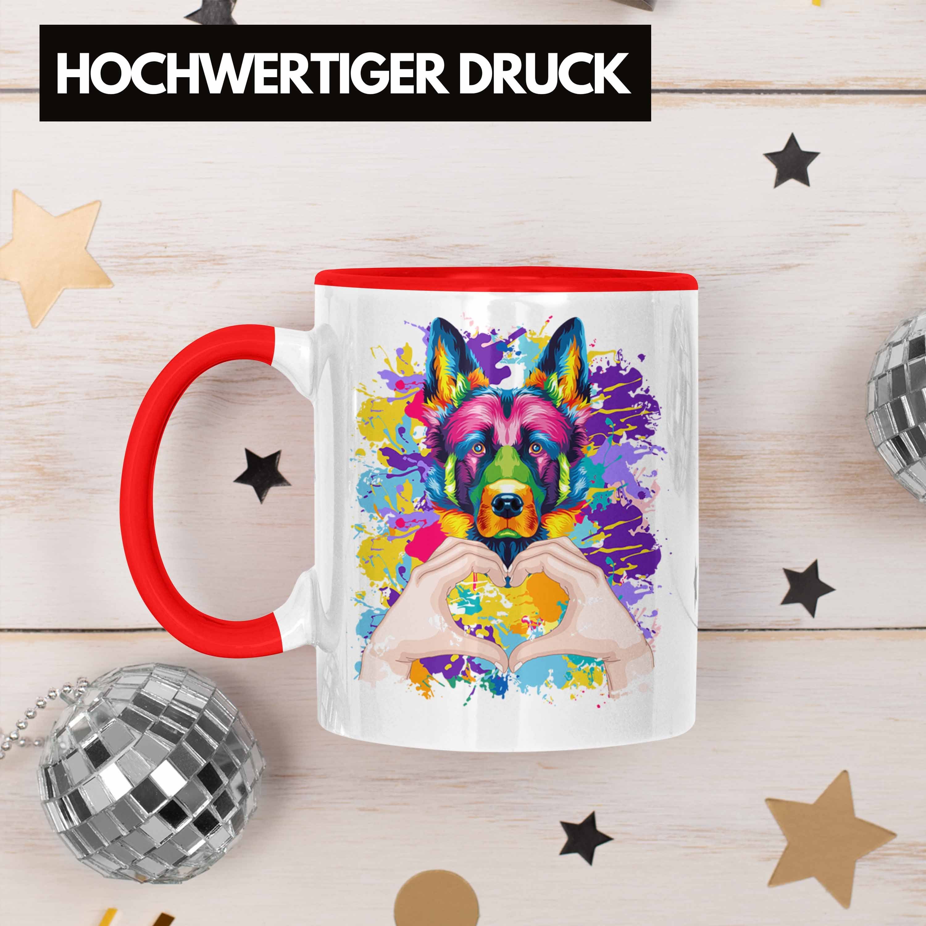 Geschen Farbe Tasse Spruch Trendation Rot Geschenk Besitzer Love Tasse Lustiger Schäferhund