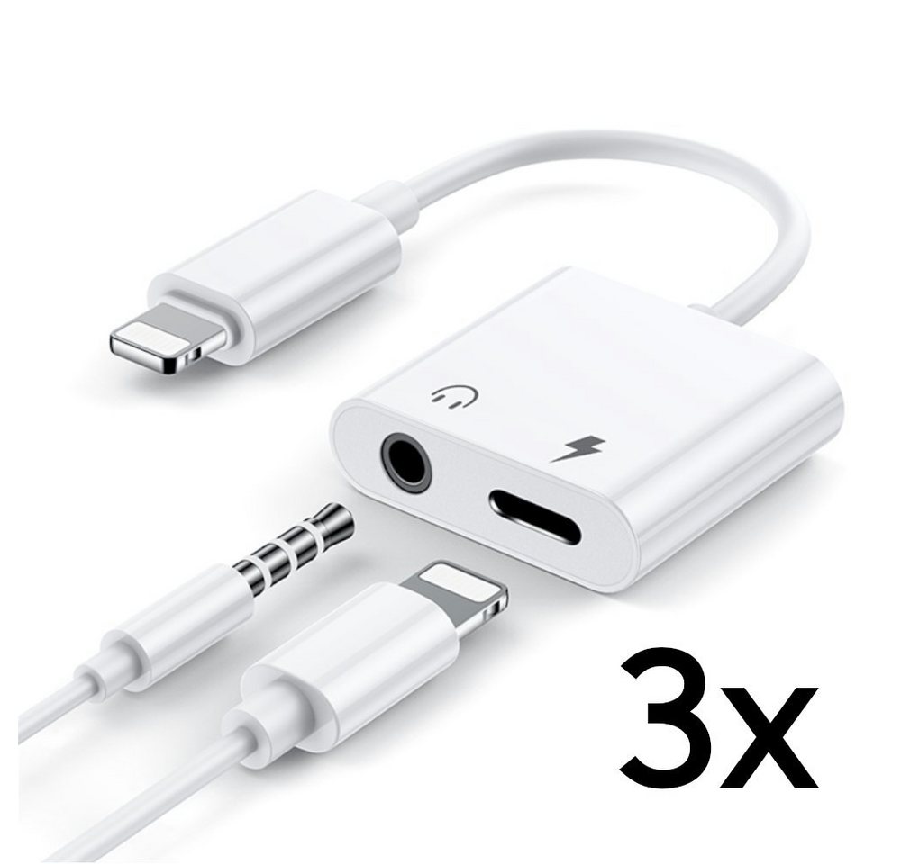 TradeNation Apple IPhone Lightning Audio Adapter Splitter Klinke Aux Kopfhörer Smartphone-Adapter Lightning zu 3,5-mm-Klinke, Lightning, Lightning Adapter