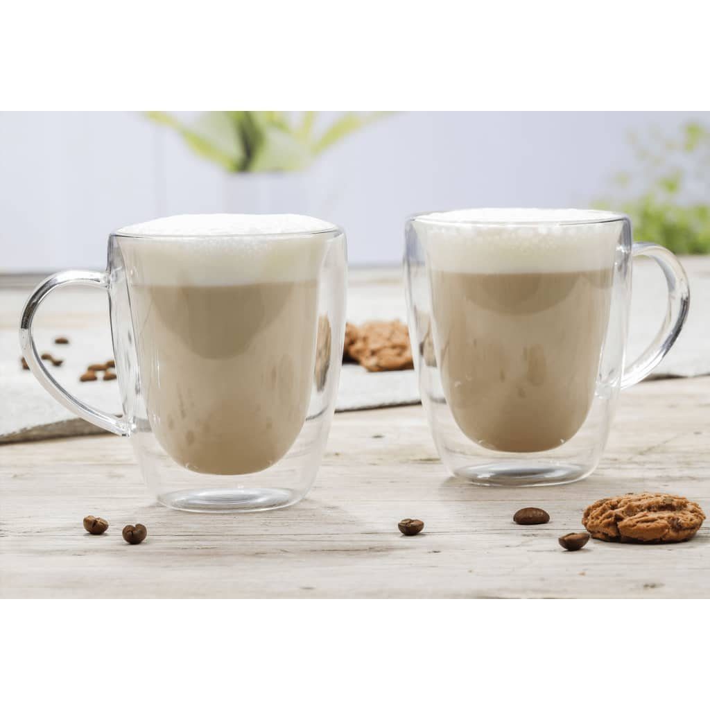 Haushalt International HI Thermoglas Cappuccino Gläser 2 Stk. 270 ml Transparent, Glas