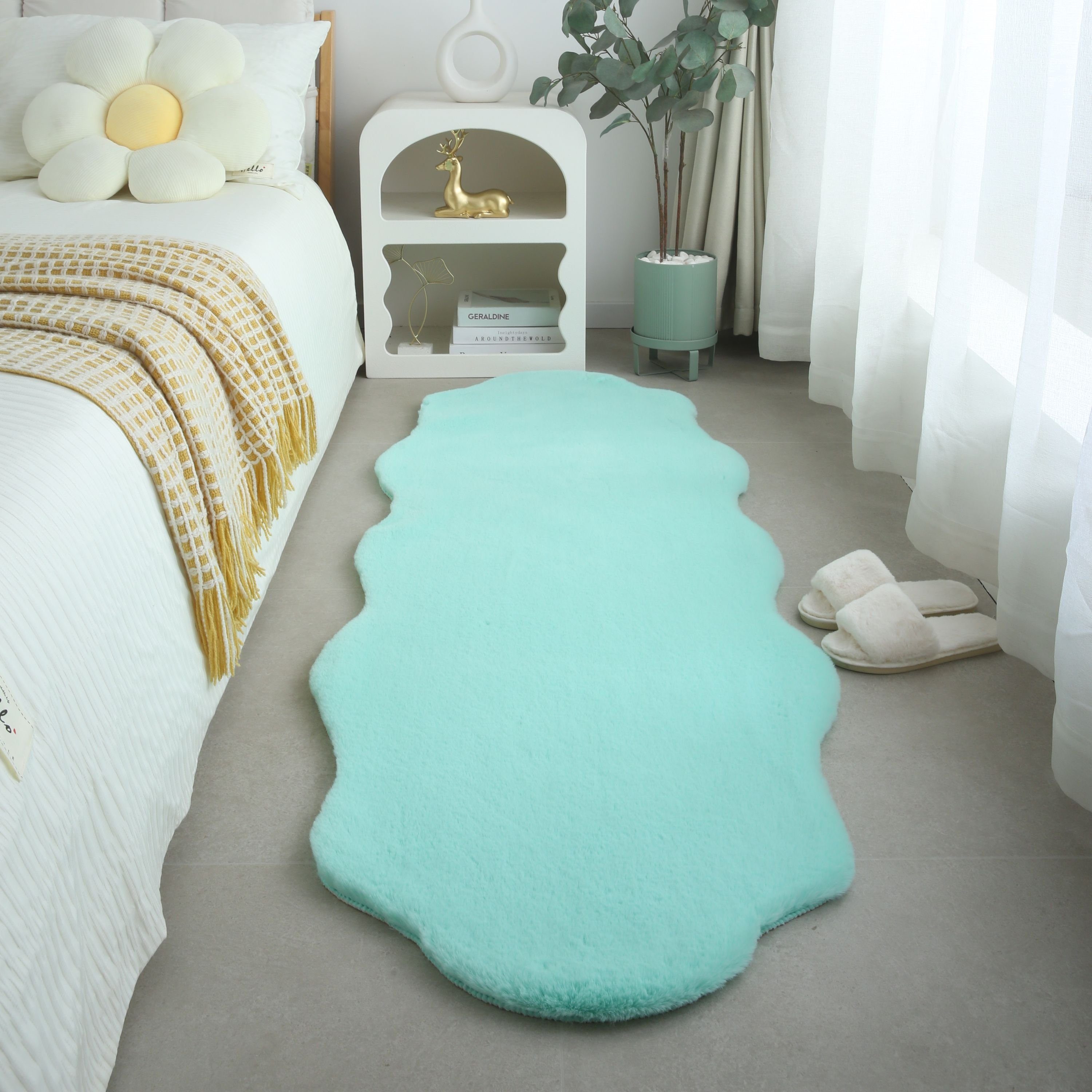 Teppich Schaffell imitat, Teppium, Läufer, Höhe: 25 mm, Teppich Schlafzimmer Mint