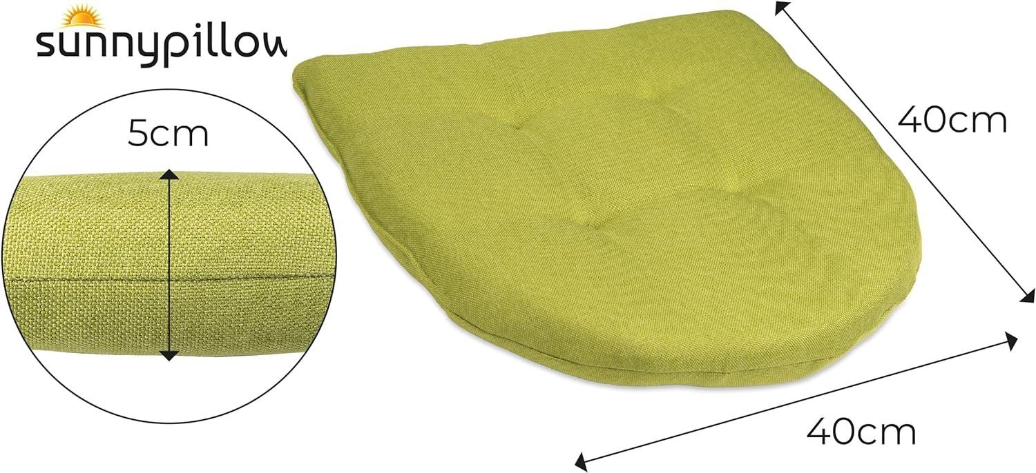 sunnypillow Stuhlkissen 4er Set Auflage 40x40 für Stühle, Bänke in Haus und Garten dick 5cm, Sitzkissen Sitzauflage Stuhlauflage Gartenkissen Esszimmerstuhl