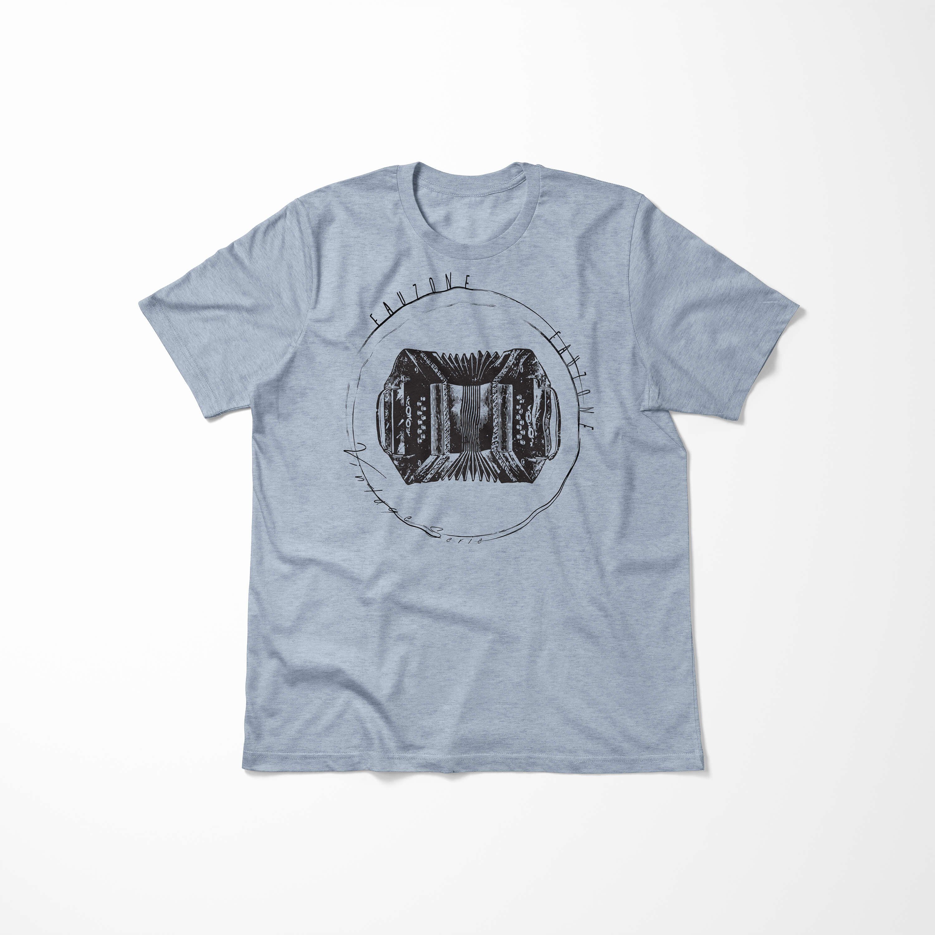 Sinus Art Vintage Ziehharmonika Stonewash Herren T-Shirt T-Shirt Denim