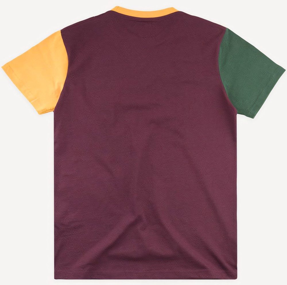 Trendsplant T-Shirt Organic Pocket Color Block T-Shirt Burgundy