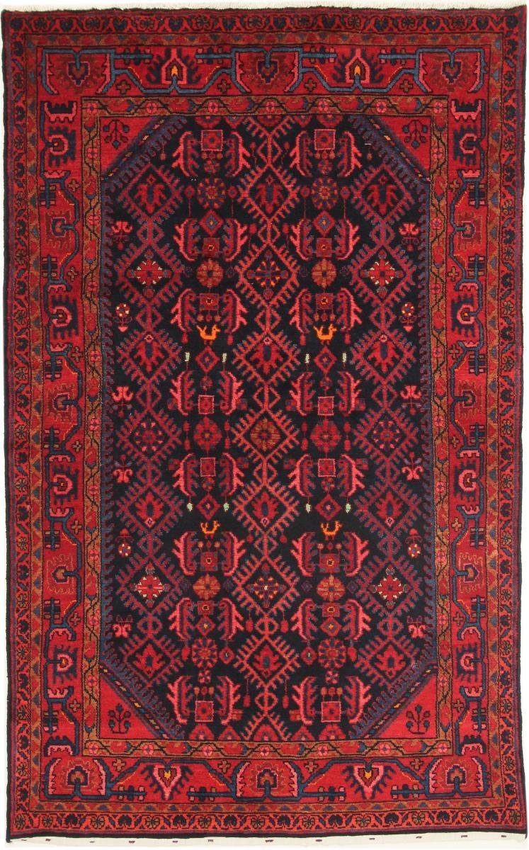 Orientteppich Hamadan 132x215 Handgeknüpfter Orientteppich / Perserteppich, Nain Trading, rechteckig, Höhe: 8 mm