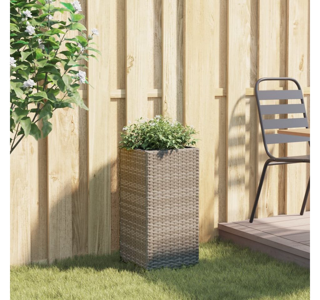 Thumbnail - vidaXL Blumentopf Pflanzkübel Grau 30x30x60 cm Poly Rattan (1 St)