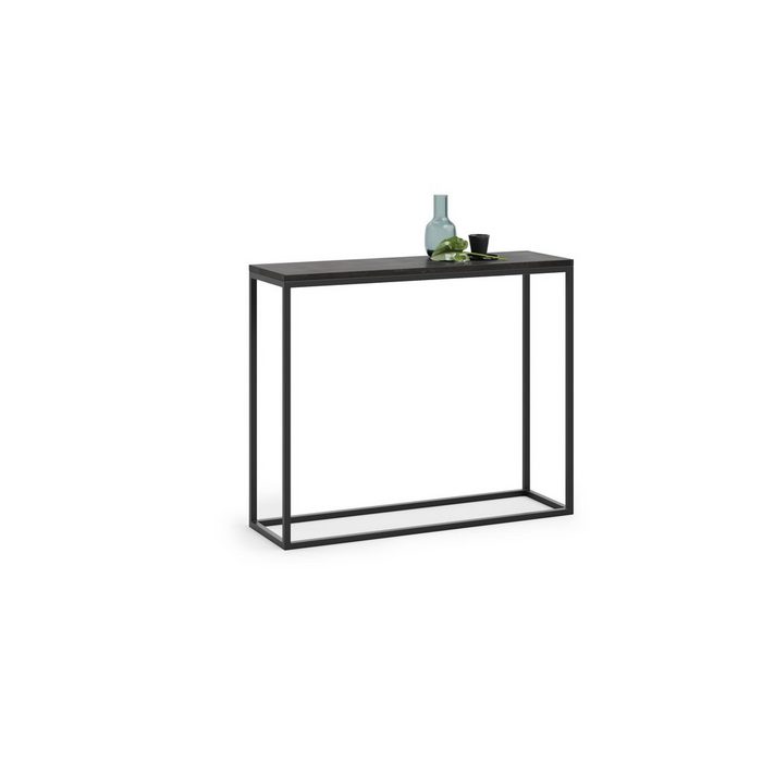 Alcube Konsolentisch BERLIN Stabile hochwertige Möbelplatte mit schwarzem Metall-Beistelltisch Kommode für Wohnzimmer und Flur 100 x 30 x 80 cm max. 20 kg