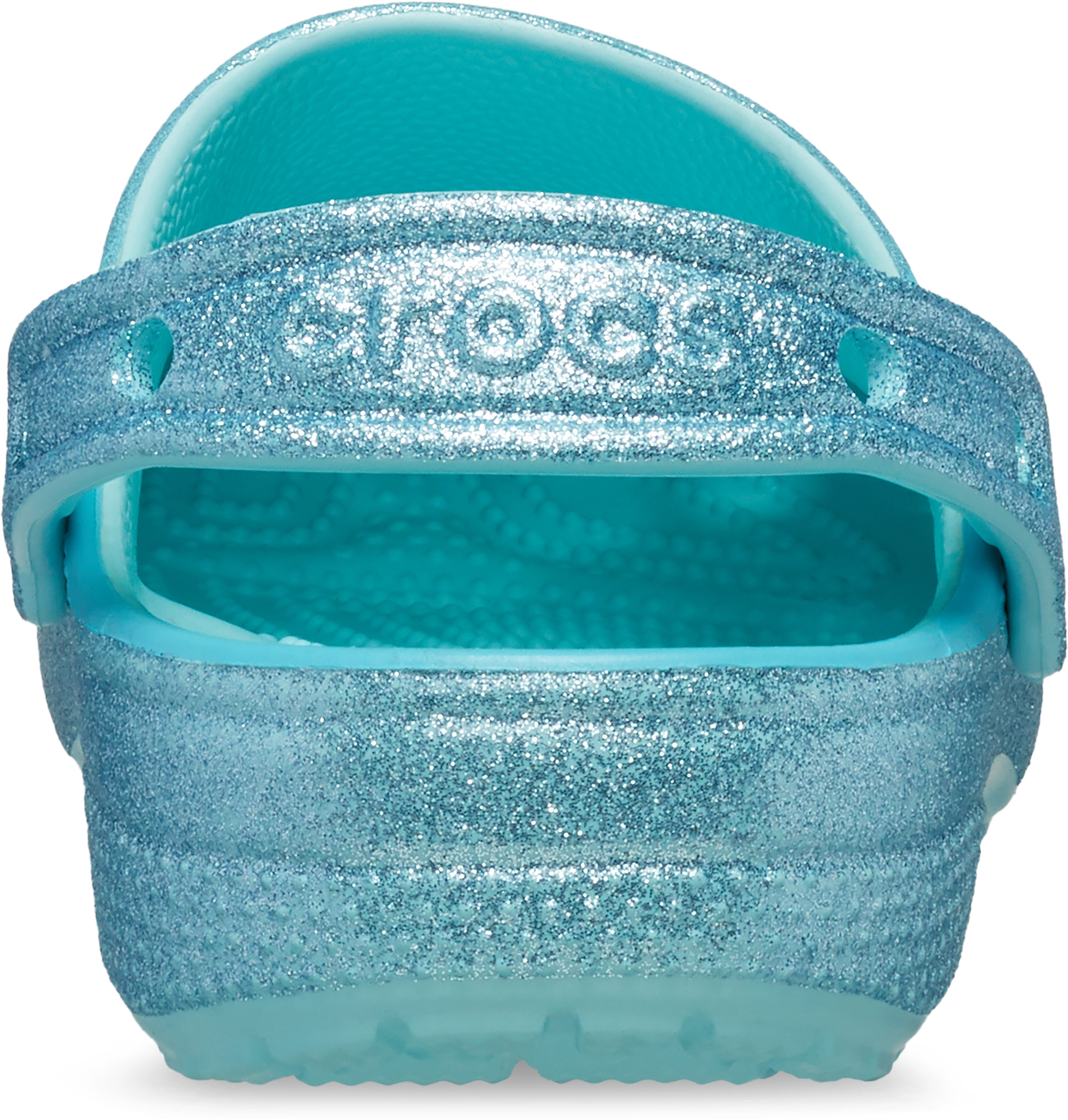 Crocs Disney Frozen Elsa Classic Clog Clog Hausschuh, Sommerschuh, Strandschuh mit Glitzer – Bild 2 von 5