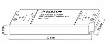 SEBSON 20W LED Treiber / LED Trafo - 12V Ausgangsspannung, Netzteil für LED Trafo