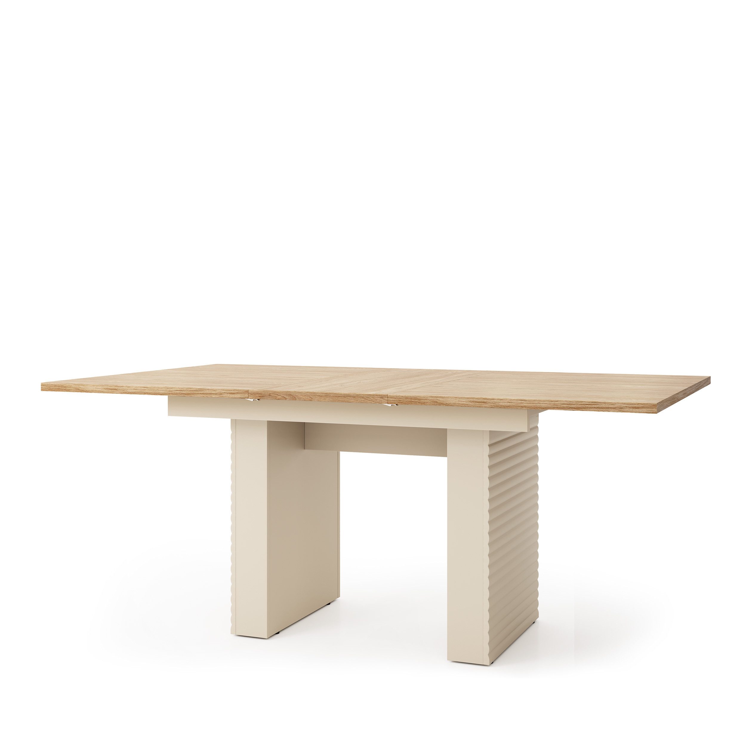 yourhouse24 Esstisch TILA TI-06 140-180 cm geriffelt, Kaschmir (ausziehbarer Tisch), Breite 140 cm