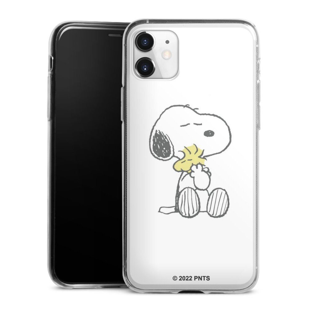 DeinDesign Handyhülle Peanuts Snoopy Liebe Snoopy And Woodstock Cuddling, Apple iPhone 11 Slim Case Silikon Hülle Ultra Dünn Schutzhülle