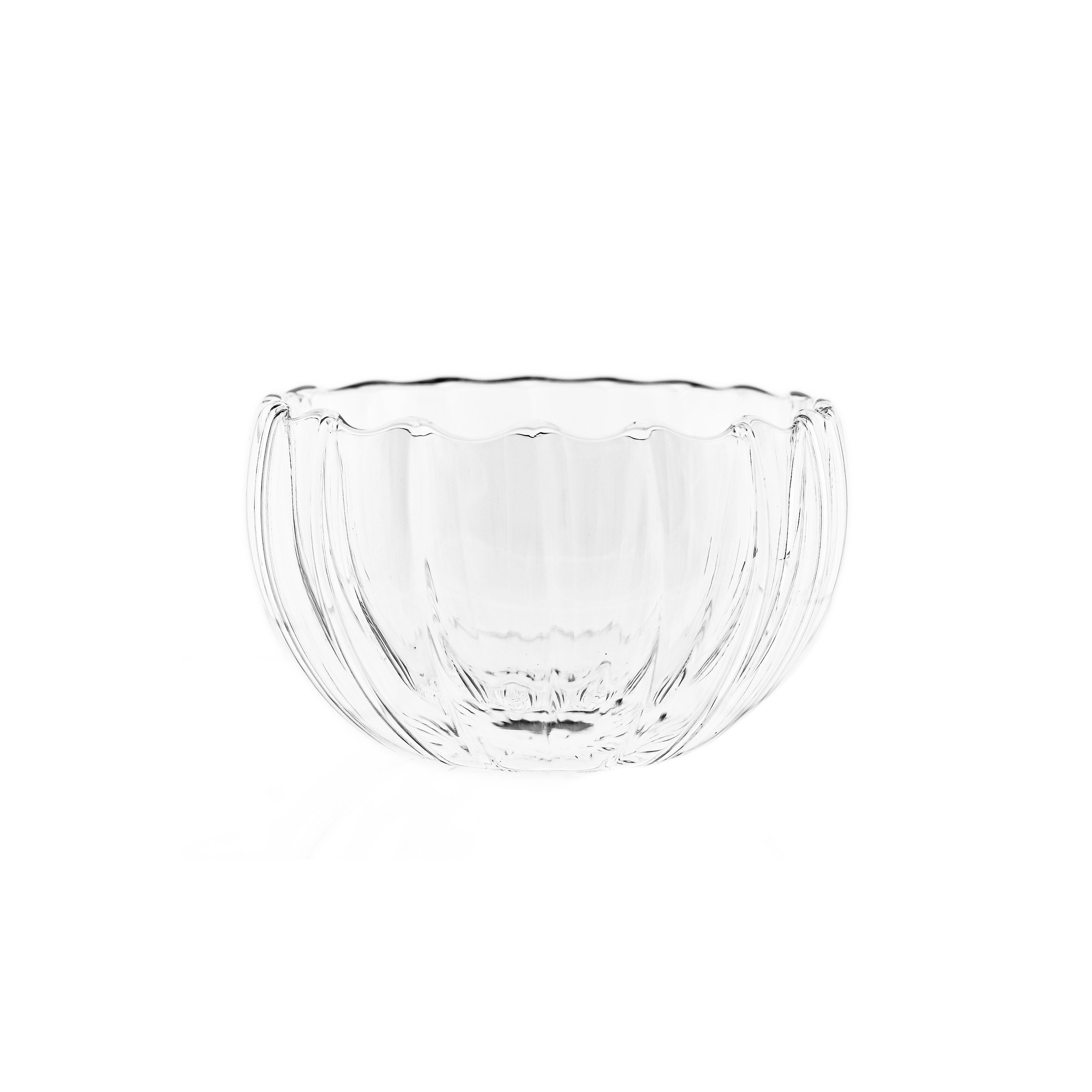 Almina Dessertschale 2er Set, aus Glas im eleganten Lotus-Design - 250 ml, (Packung, 2-tlg), Doppelwandig, 250 ml
