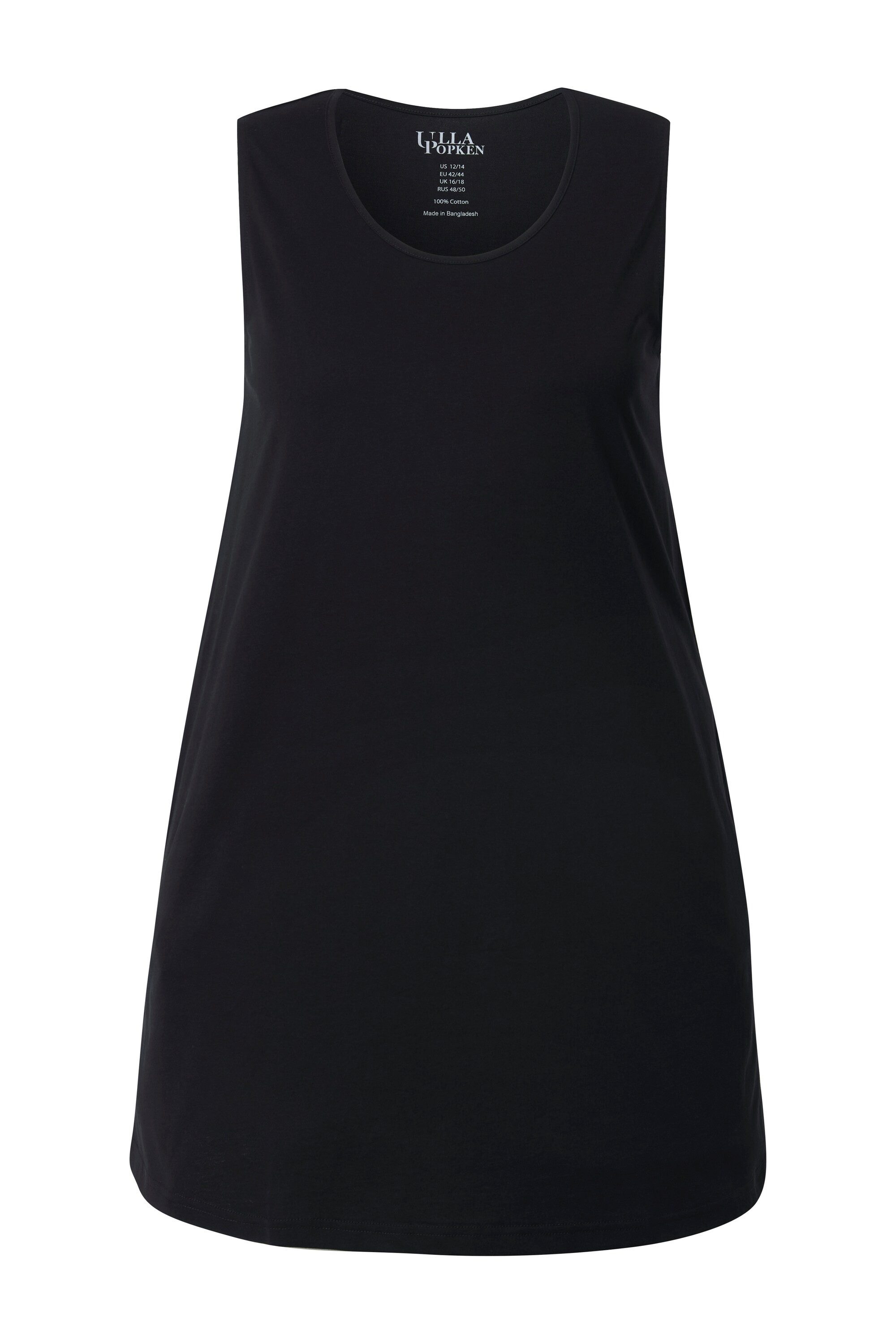 Ulla Popken Longtop Top A-Linie Rundhalsausschnitt ärmellos günstig online kaufen