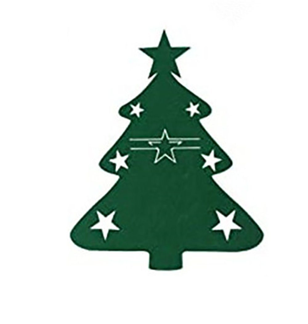 Filz Weihnachtsdekoration ZanMax (1-tlg) Besteckhalter Grün Besteckhalter,