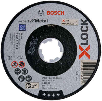 Bosch Professional Trennscheibe »gerade A 30 S BF, X-LOCK Expert for Metal«, 125x2,5 mm, Ø Bohrung: 22,23 mm
