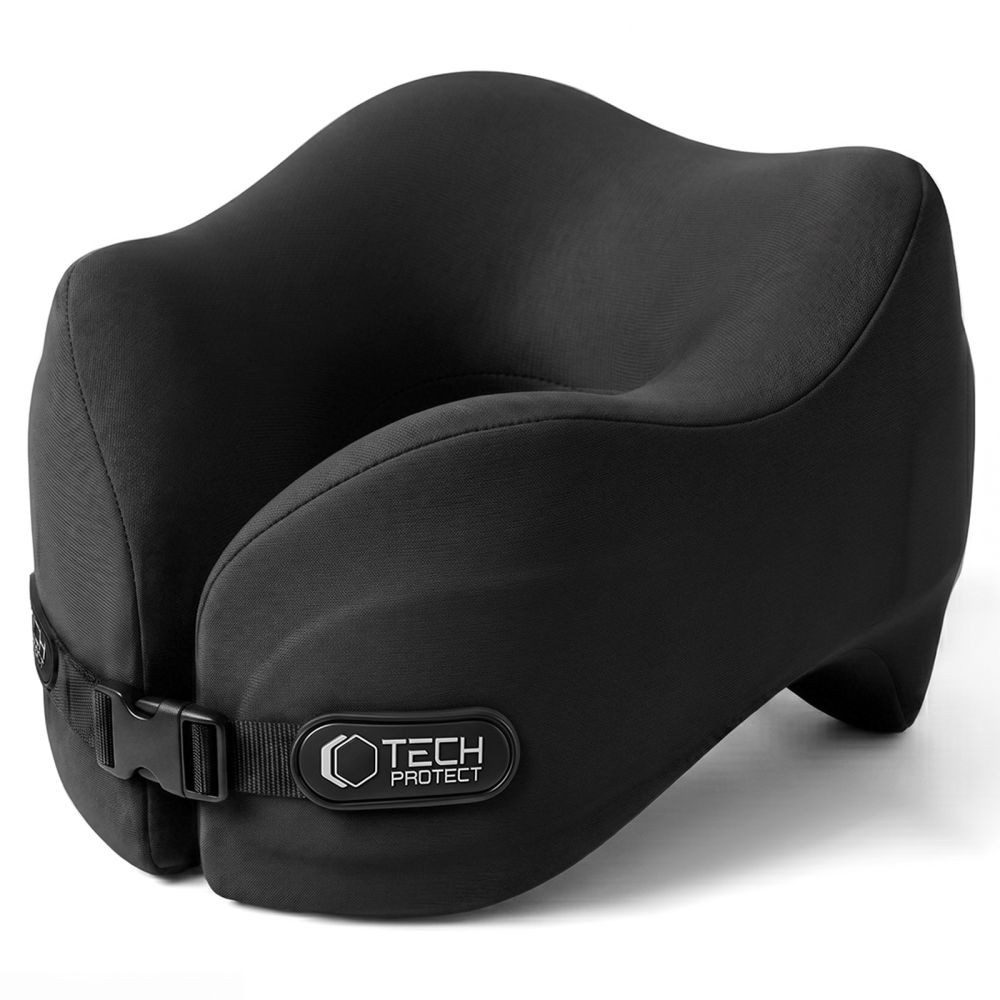 TECH PROTECT Reisekissen Nackenkissen Nackenstütze Schlafkissen, Spar-Set, 1-tlg., Memoryschaum, abnehmbarer Bezug, verstellbare Schnalle