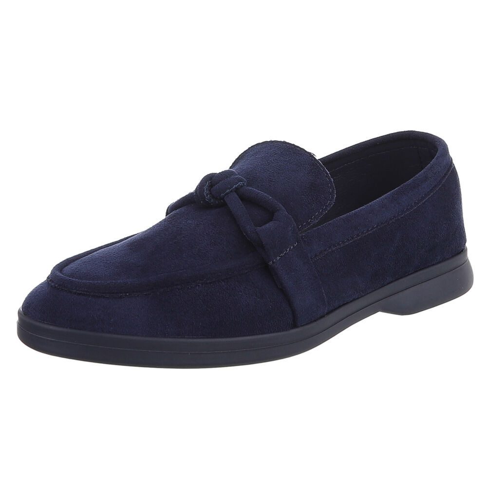 Ital-Design Damen Mokassin mit Schleife – Komfortabler Freizeit-Schuh Слипперы (90033012) Blockabsatz Мокасины in Dunkelblau