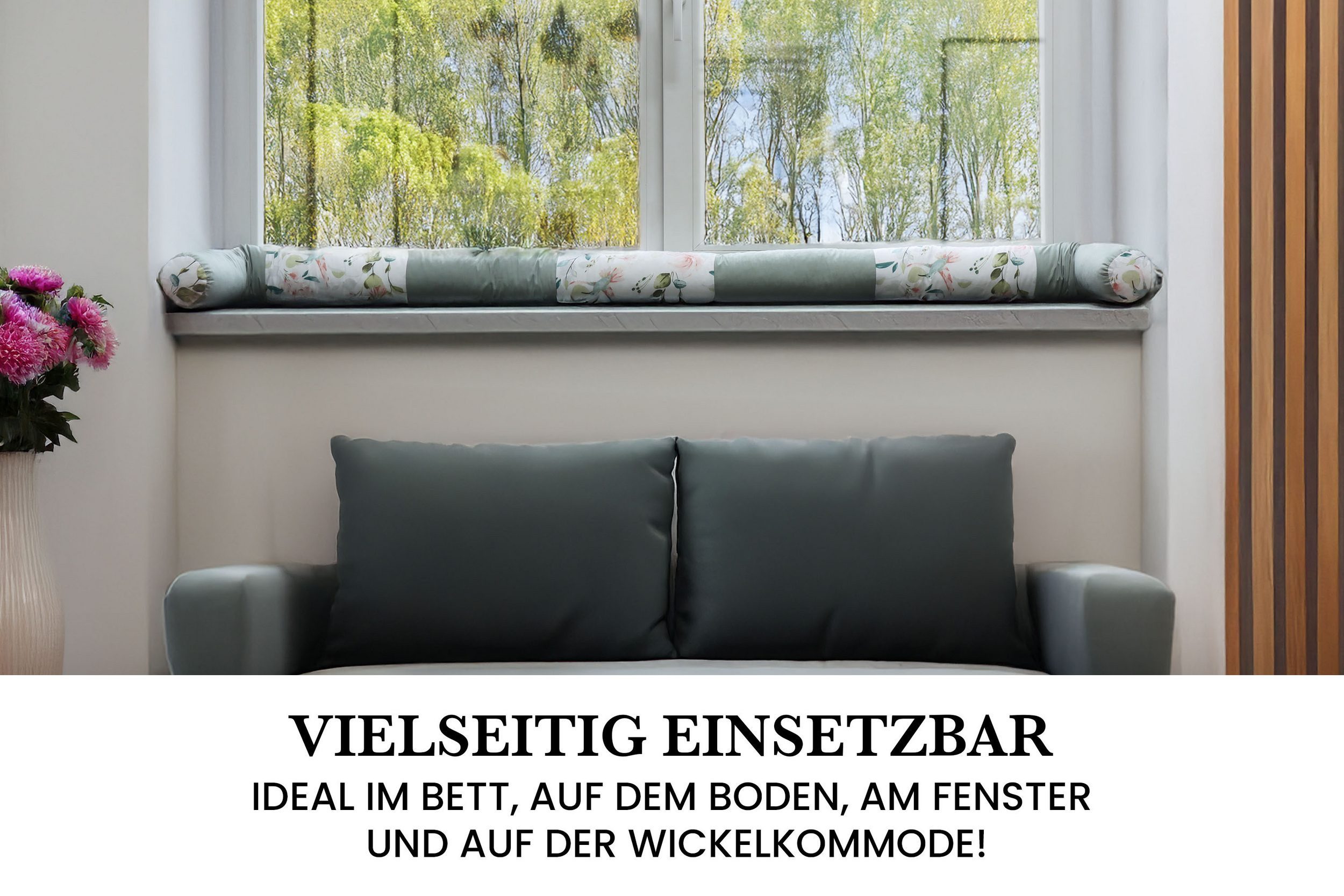 Amilian Nestchenschlange Bettschlange 210cm - Seitenschläferkissen - Nestschlangen, (Nestchenschlange für Kinderbett), Nestchen - Bettumrandung als Kopfschutz - – Bild 5 von 5