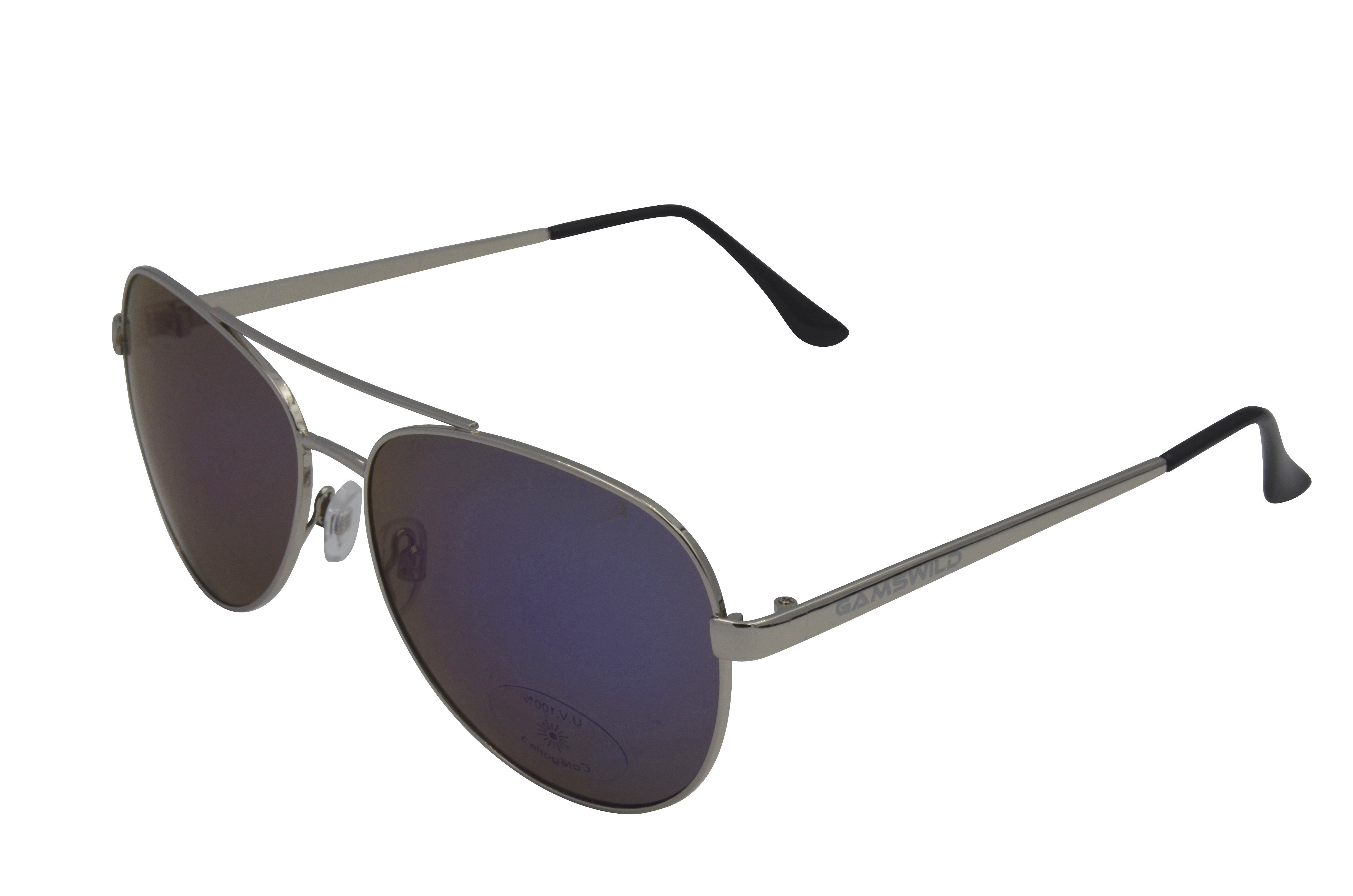 Gamswild Sonnenbrille UV400 GAMSSTYLE Modebrille Pilotenbrille Metallfassung Damen Herren Unisex Modell WM7426 in blau, goldfarben, grün