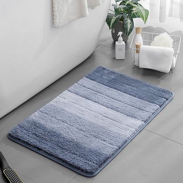 Teppich Badezimmerteppich Badteppich Badematten Badezimmer Teppich Mikrofaser, OKWISH, Rechteckig, Höhe: 20 mm, rutschfest, waschbar, Saugfähig, Badvorleger, weich, hochflor, Duschvorleger