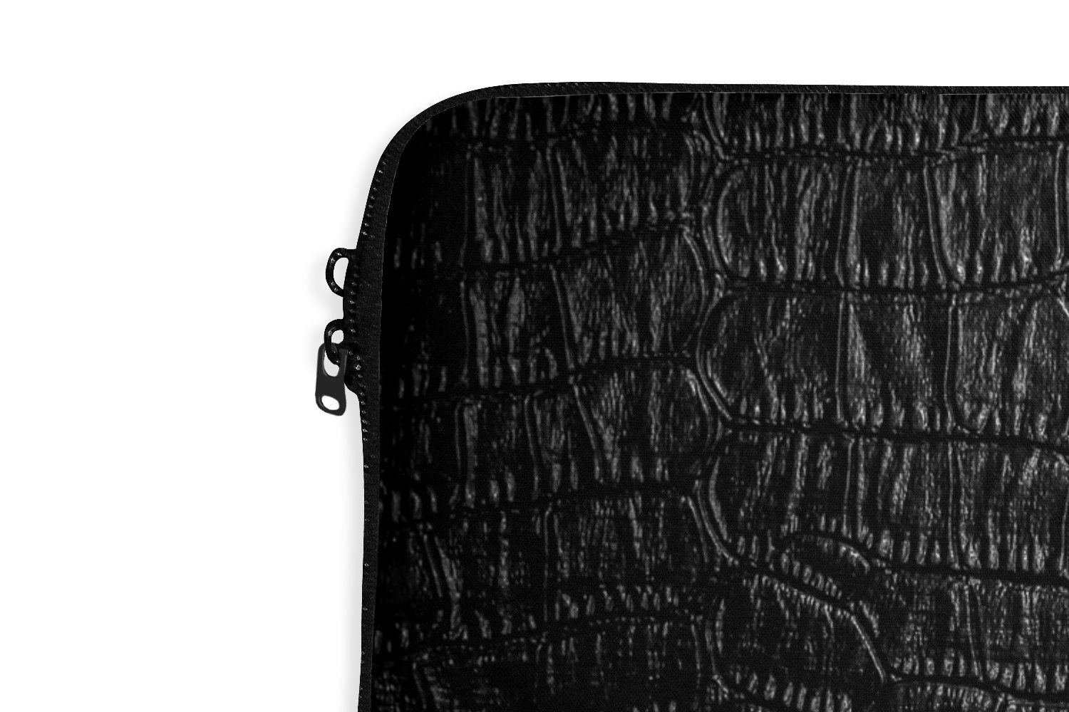 MuchoWow Laptop-Hülle Leder - Textur - Schwarz - Grau 14 Zoll, Schutzhülle für Laptop, Schutz gegen Kratzern, Laptoptasche – Bild 3 von 5