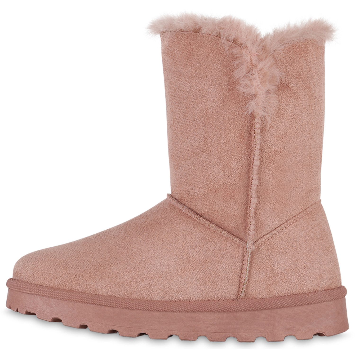 VAN HILL 839666 Winterstiefelette Damen Warm Gefütterte Winter Boots Stiefeletten Kunstfell