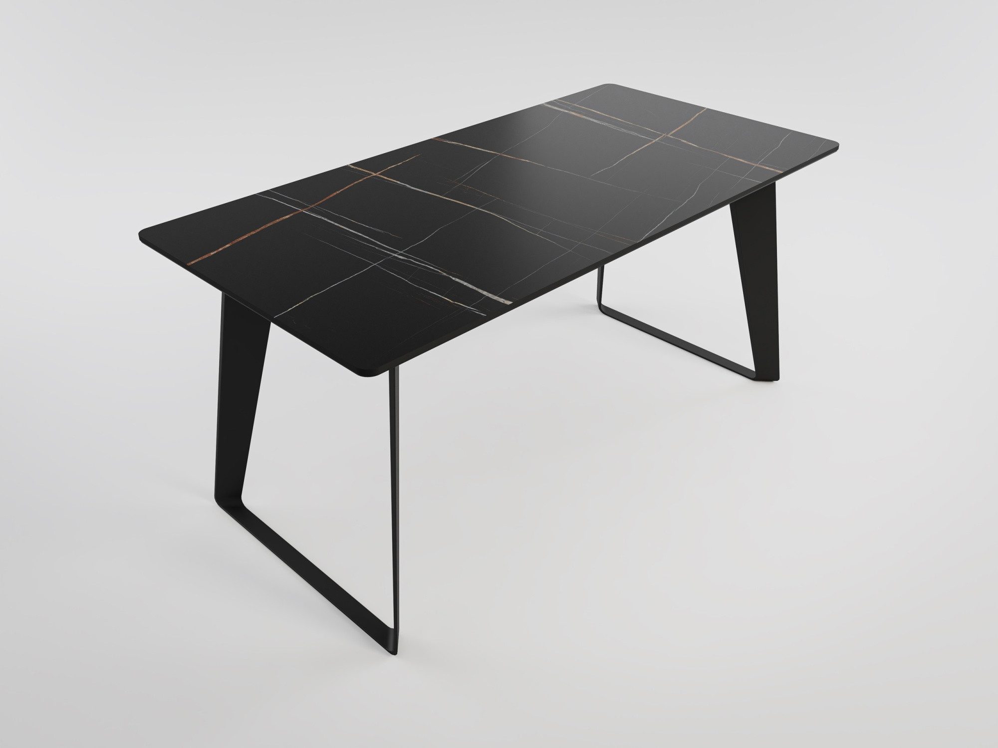 Magnolia Home Esstisch Esstisch FLORINT 160x80cm schwarze Keramikplatte schwarze Design-Tisch