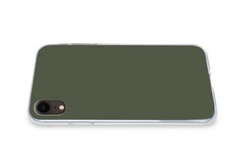 MuchoWow Handyhülle Grün - Einfarbig - Olivgrün, Handyhülle Apple iPhone XR, Smartphone-Bumper, Print, Handy