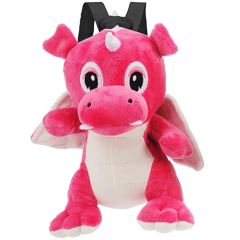Kostüm Rucksack Drache aus Plüsch 30cm Rosa