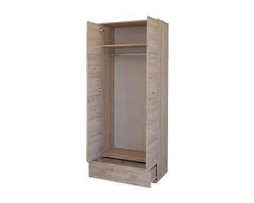 MOEBLO Drehtürenschrank GRENADINE (Kleiderschrank 2-türig Schrank Garderobe Schlafzimmer, San Remo Sand) (BxHxT):80x202x52 cm