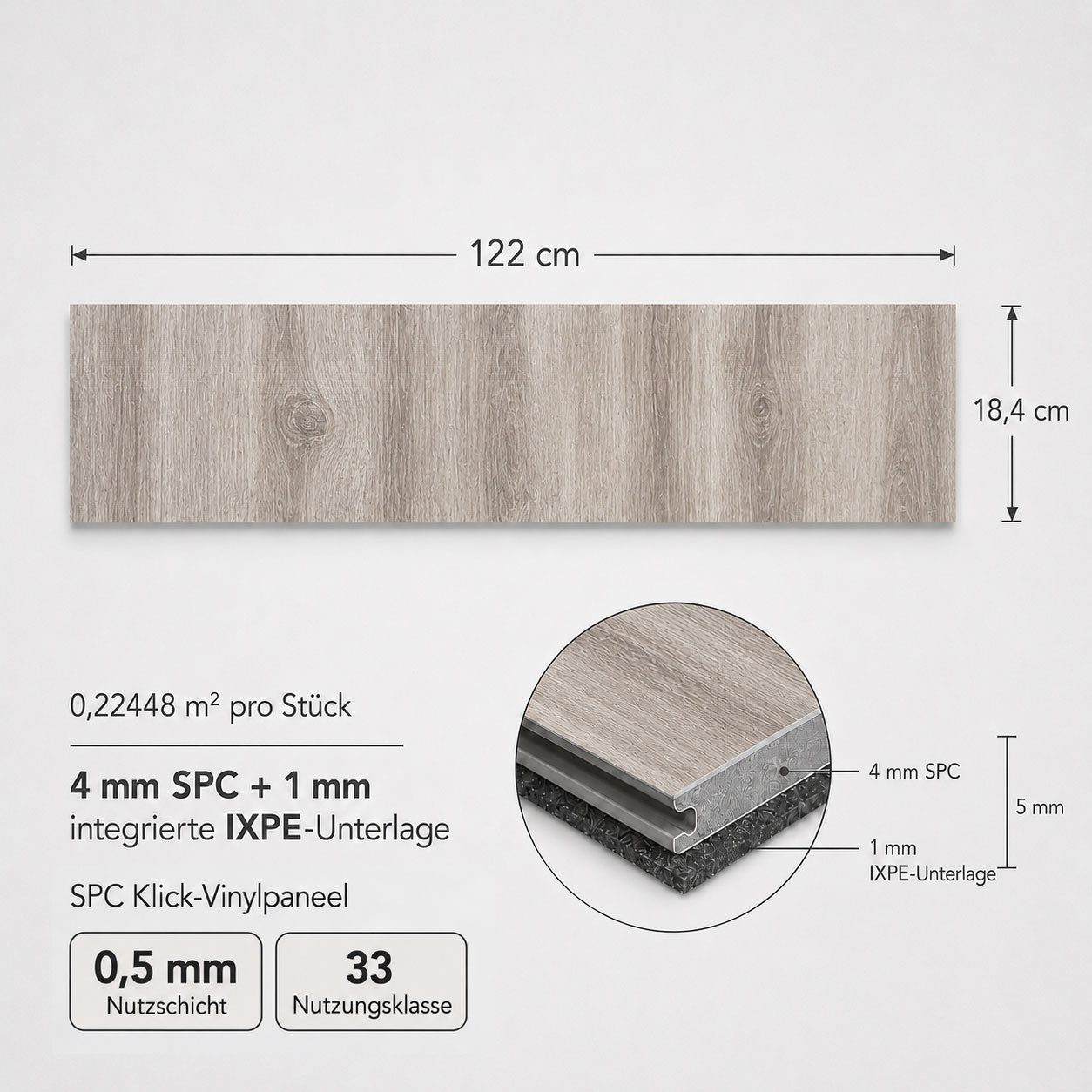 Berti Graf Designboden SPC Vinylboden 5 mm Klick wasserfest mit Trittschalldämmung, kleberfrei, pflegeleicht – Bild 2 von 5