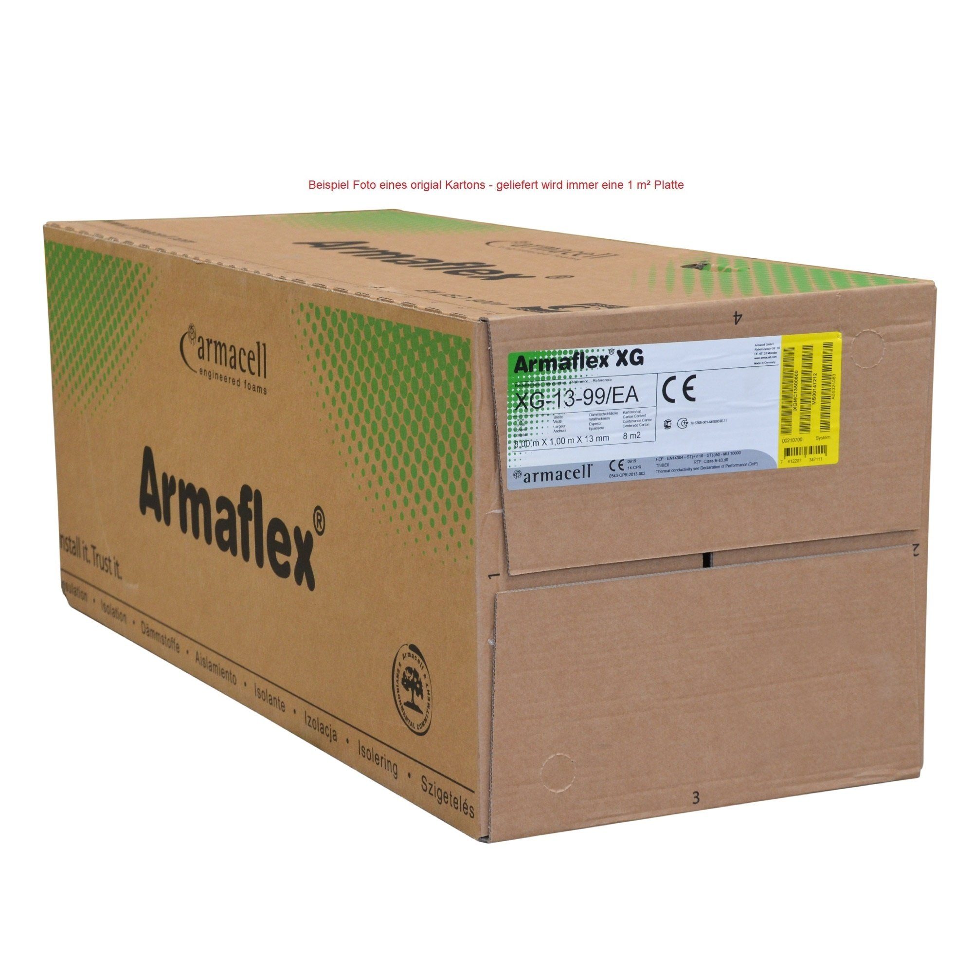 Armacell® Kautschuk XG Armaflex selbstklebend Scorprotect® Zuschnitt 1m² Rollladenkastendämmung original