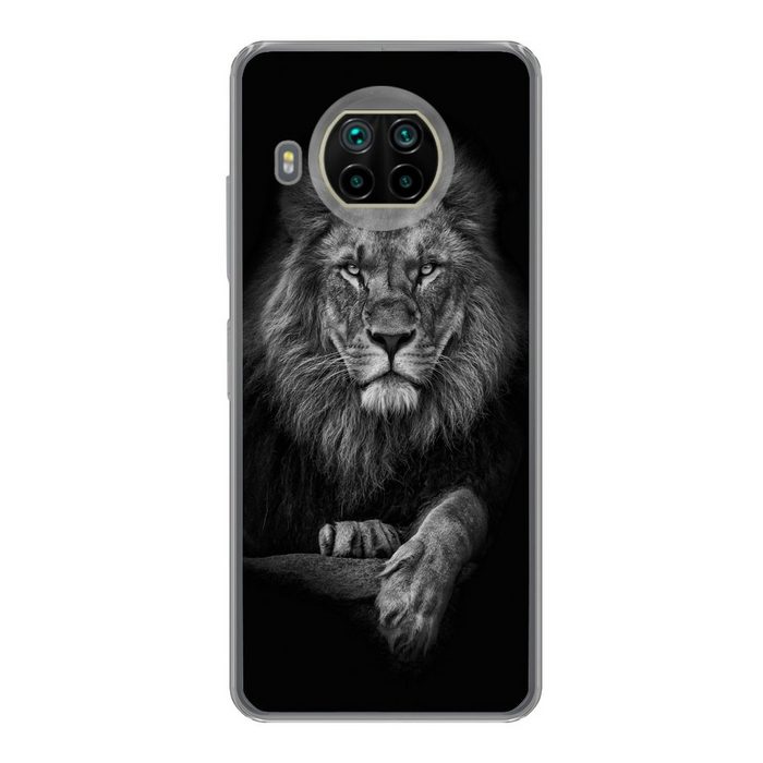 MuchoWow Handyhülle Löwe - Tiere - Schwarz - Weiß Phone Case Handyhülle Xiaomi Mi 10T Lite Silikon Schutzhülle