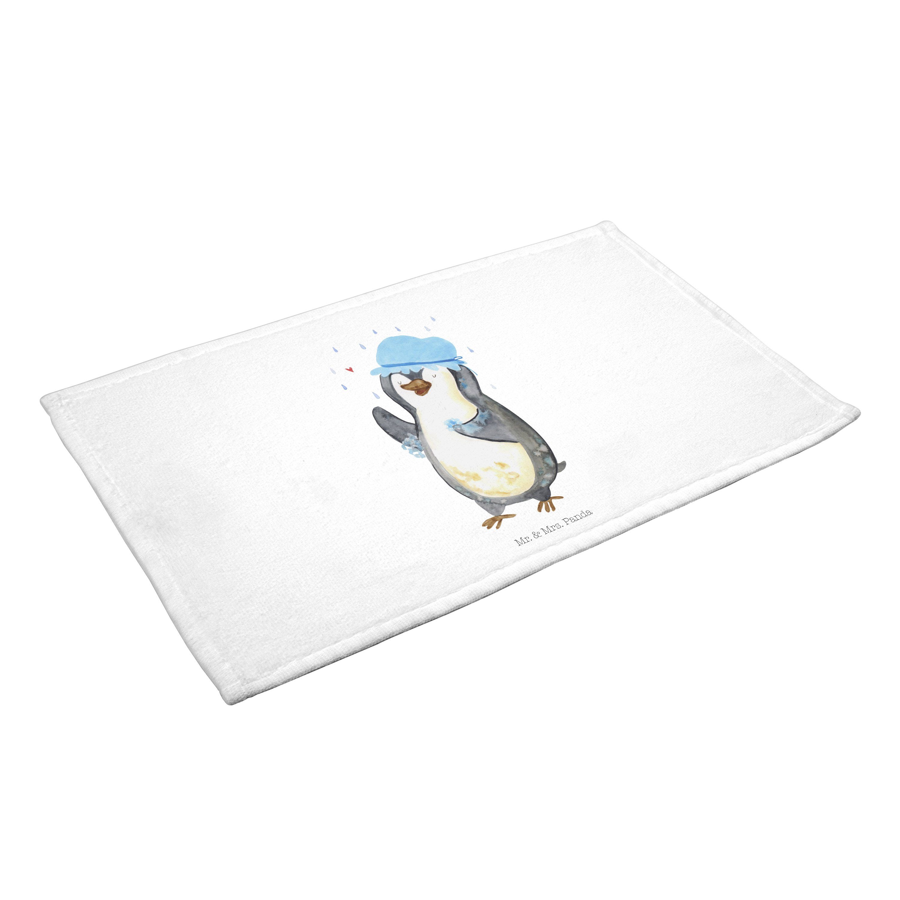 Mr. & Mrs. Panda Pinguin Geschenk, - Handtuch sein, - Weiß Duschkonzert, duscht Kinde, glücklich (1-St)