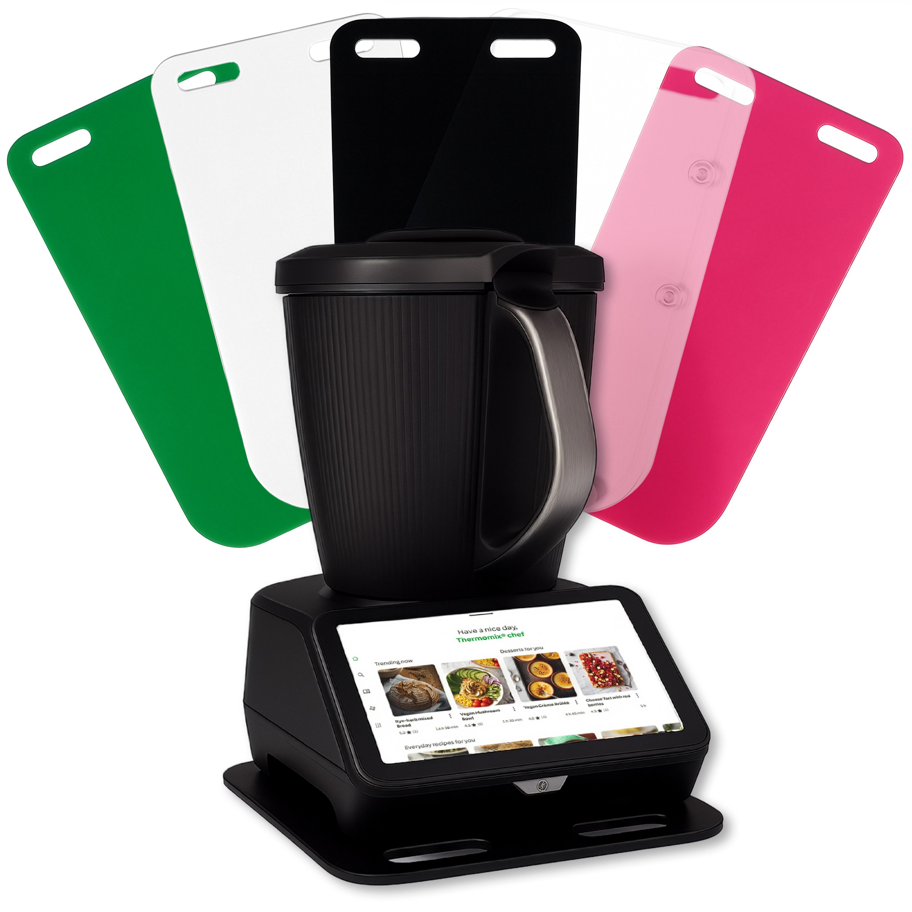 AREA17 Küchenmaschinen Zubehör-Set Acryl Gleitbrett für Thermomix TM7, 46x25cm, Farbwahl, Zubehör für TM7, stabiler Stand durch Gummifüße & leichtes Verschieben, dank Teflongleitern, einfache Handhabung, passend für jede Küche