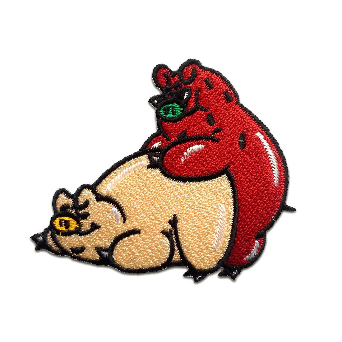Catch the Patch Aufnäher Bügelbild, Aufbügler, Applikationen, Patches, Flicken, zum aufbügeln, Polyester, Schweine beim Sex Lustig - Größe: 6,4 x 7,5 cm