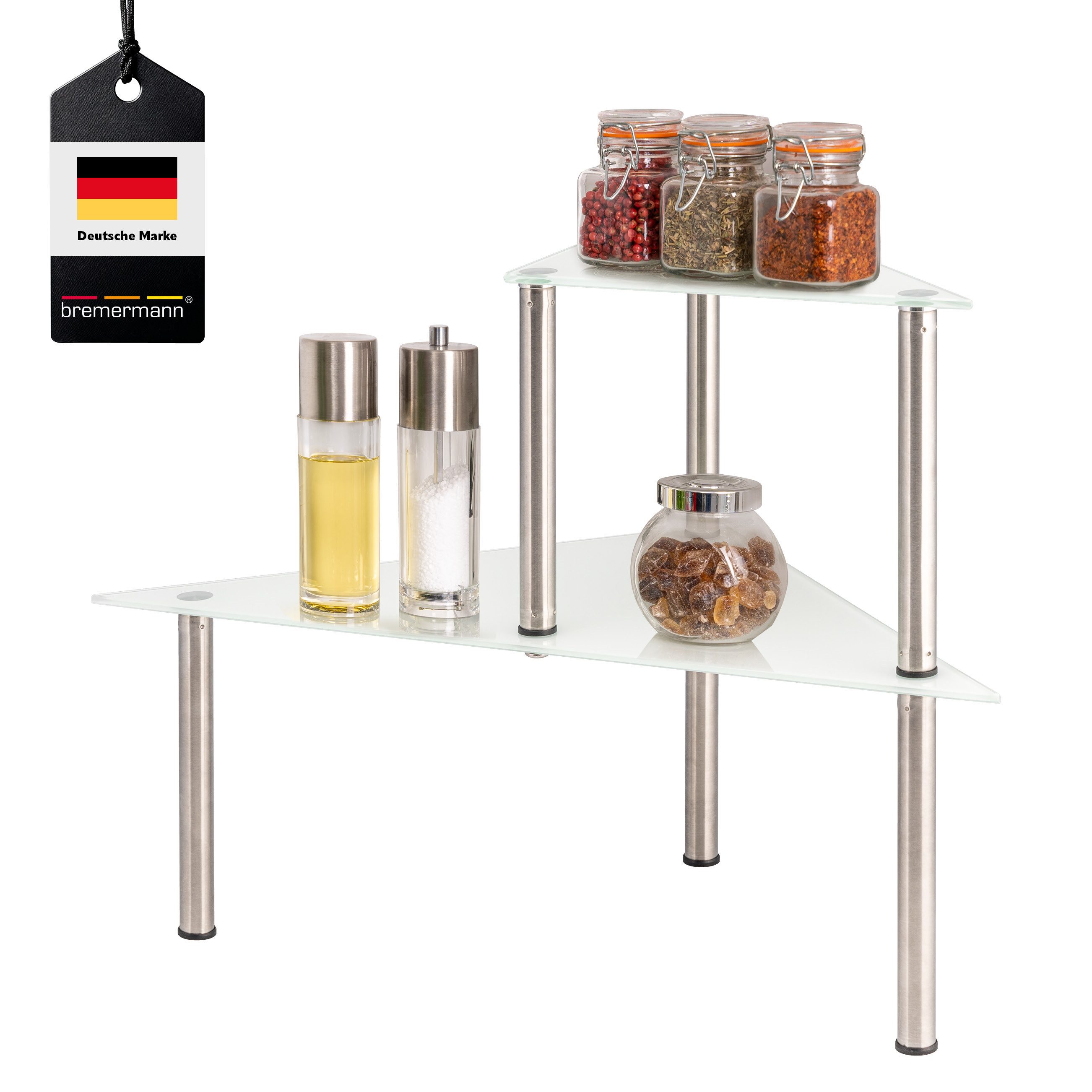 bremermann Küchenregal Glas-Eckregal, Küchenregal mit Glasplatten und Edels günstig online kaufen