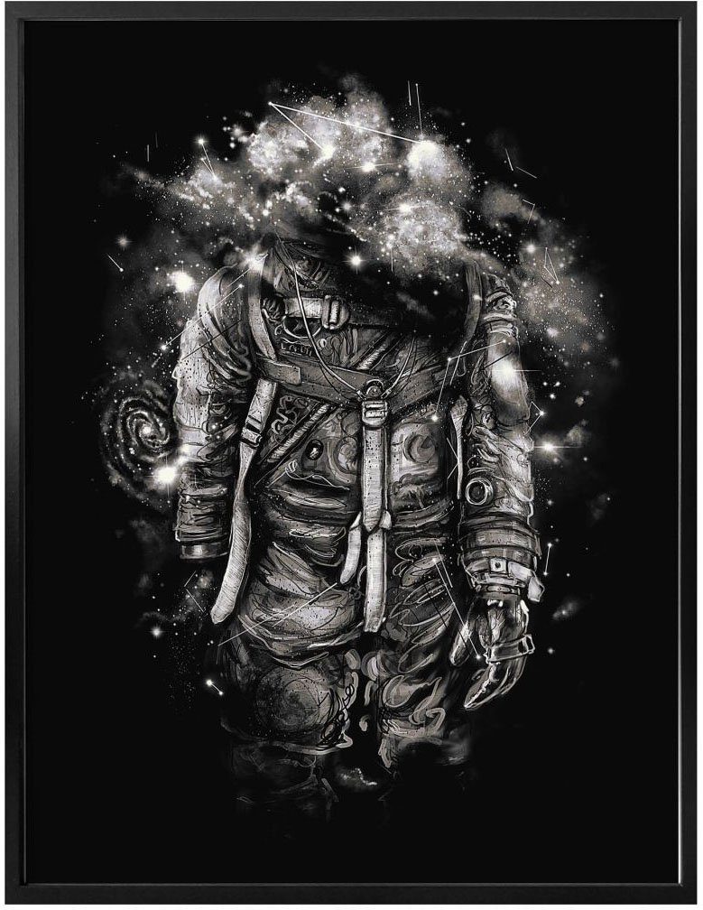 Wall-Art Poster Universum Astronaut Schwarz Wandposter Astronaut (1 Bild, Wandbild, St), Galaxie, Poster