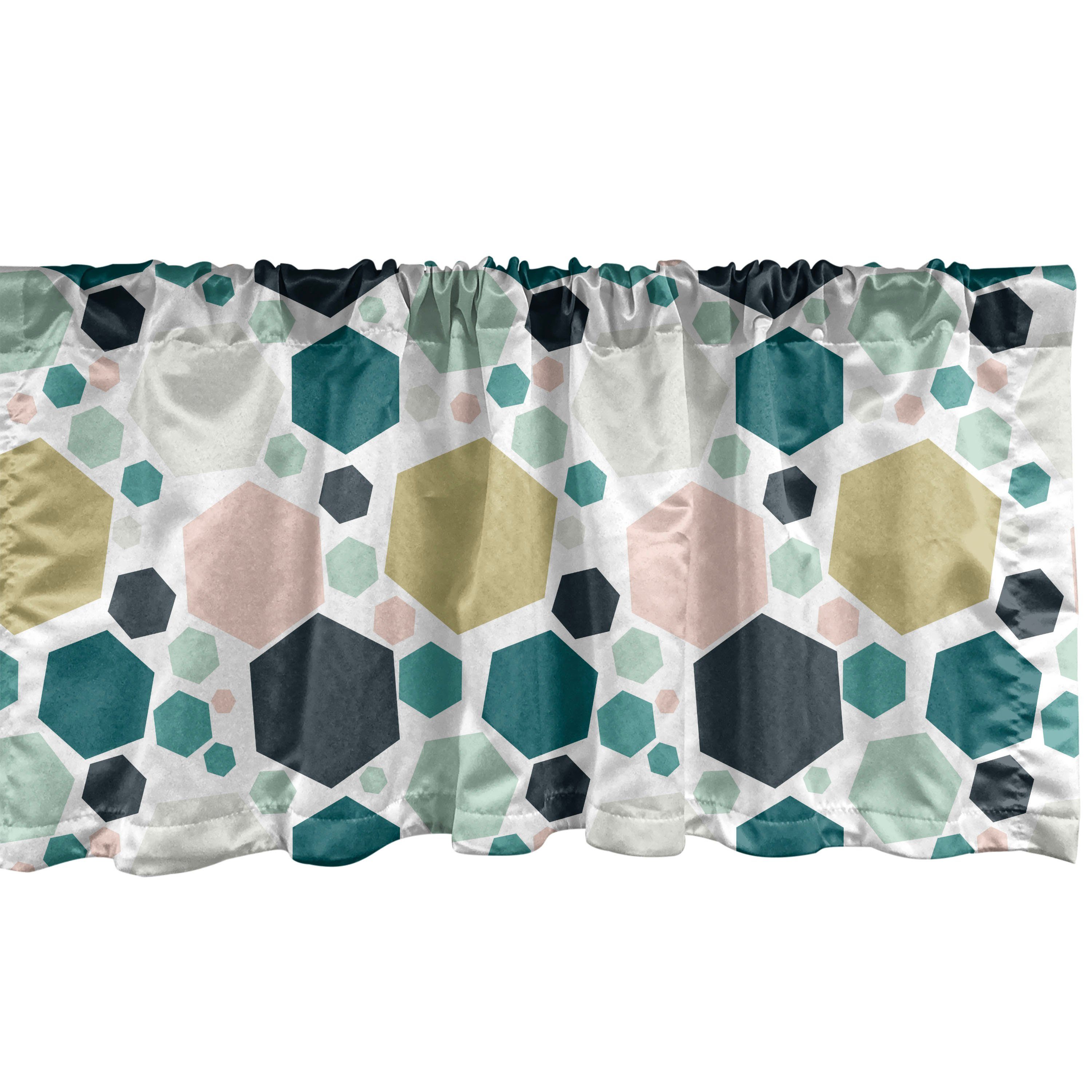 Schlafzimmer Abstrakt für Volant einfache Vorhang Verschiedene Scheibengardine Hexagons mit Küche Microfaser, Stangentasche, Abakuhaus, Dekor