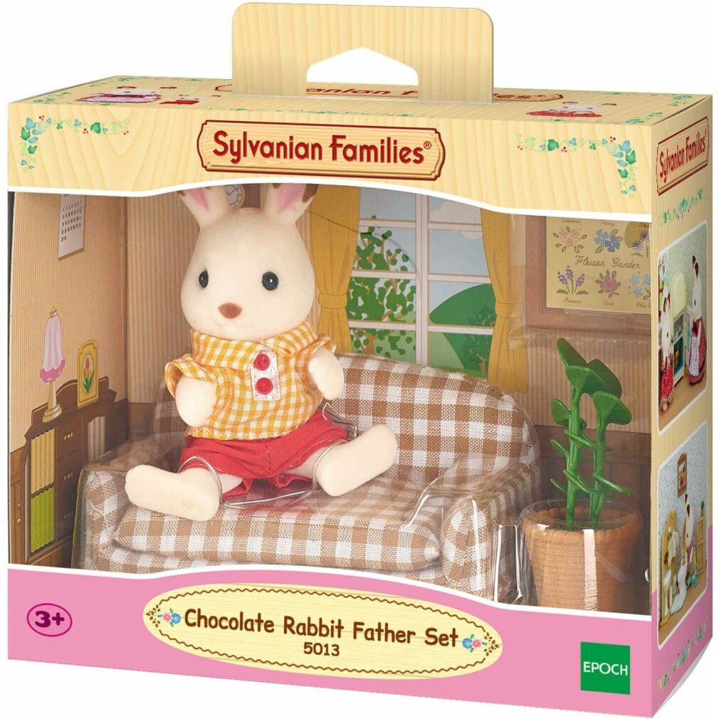 Sylvanian Families Babypuppe Die Besitztümer eines "Schokoladen"-Kaninchens - Papa auf dem Sofa