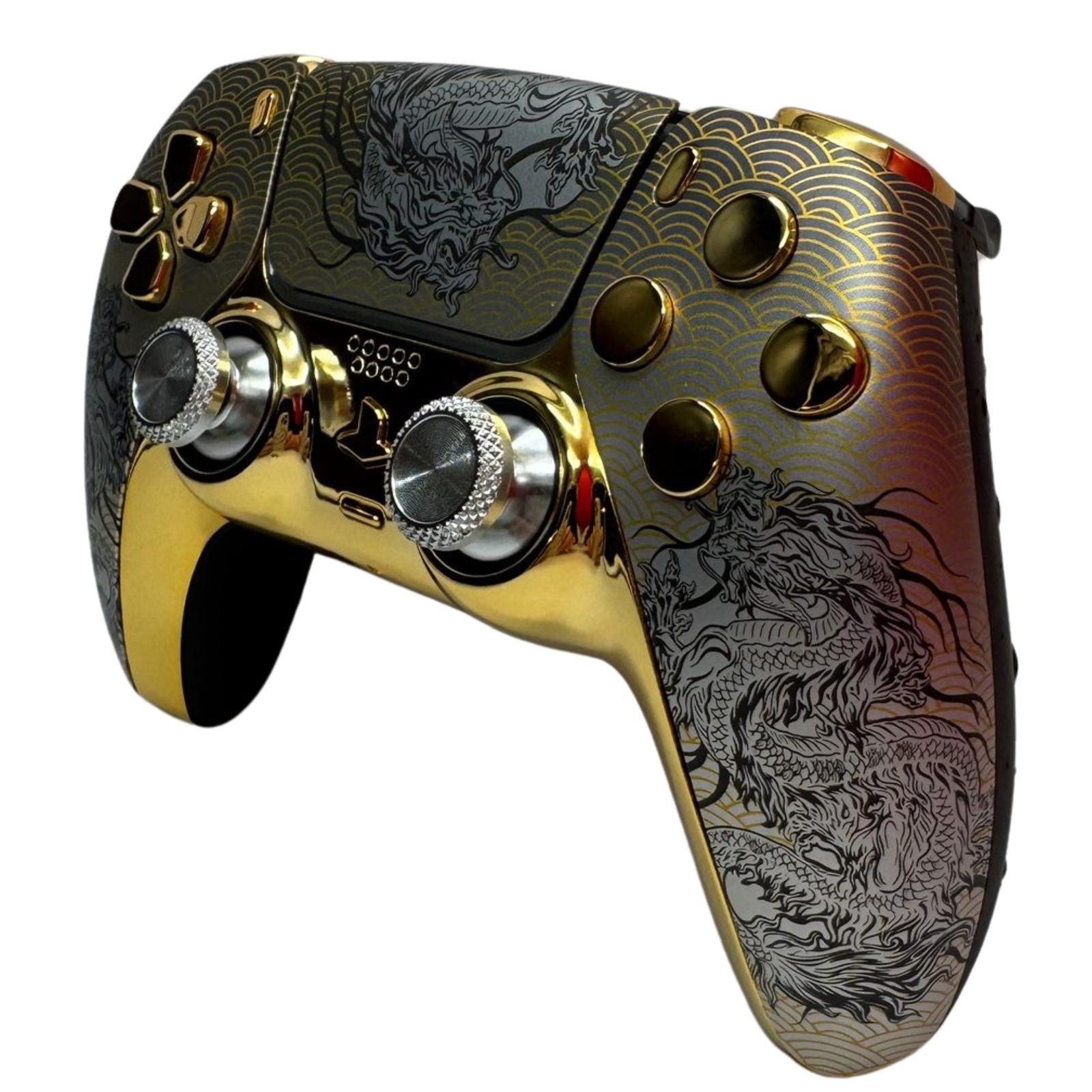 Paju-technik Design Golden Dragon PlayStation 5-Controller (1 St., Hall Effekt Stick/Digitaltasten/Smart Trigger/2er-4er Paddle/Grip)