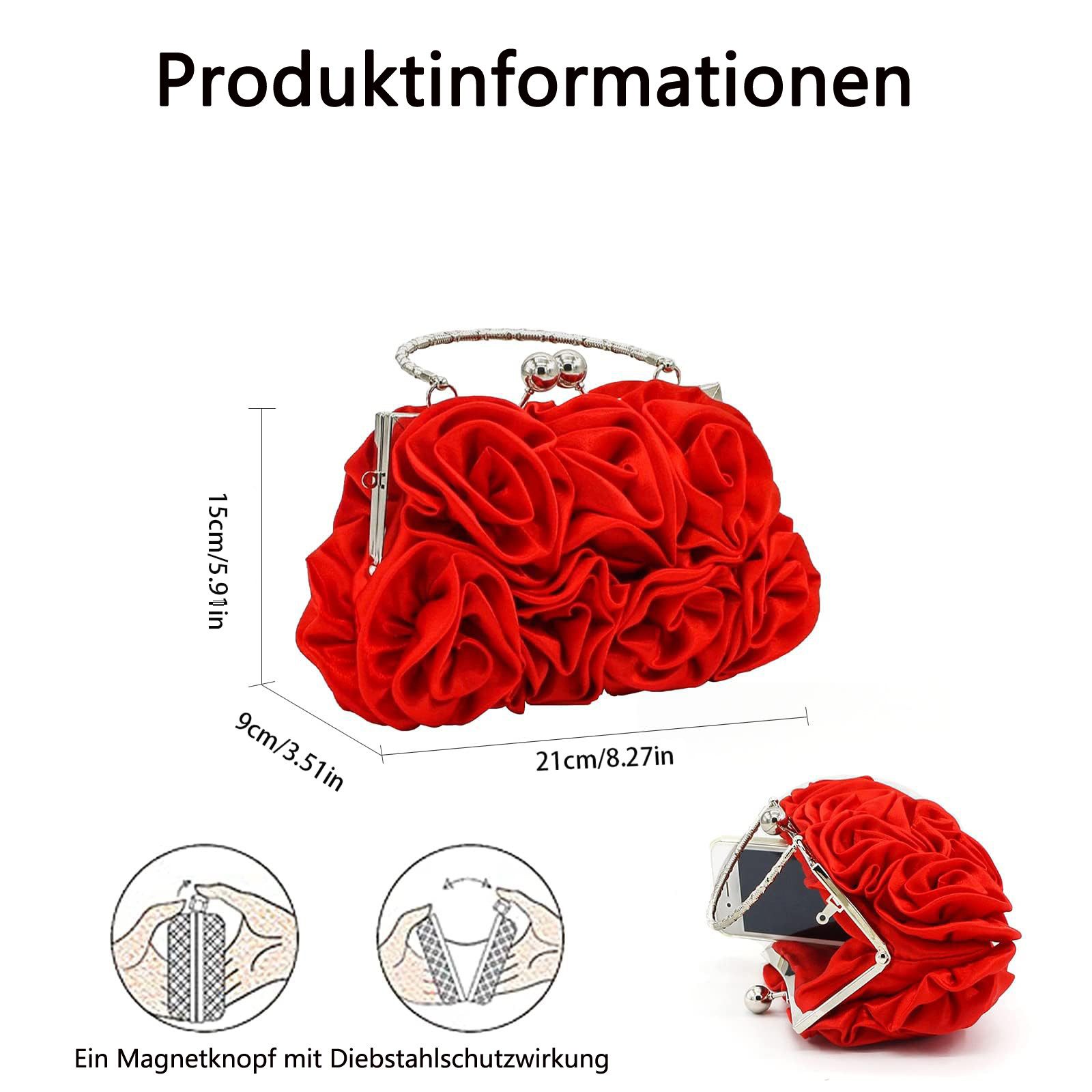 Coonoor Abendtasche Abend-Clutch für Damen, florales Satin, kleine Geldbörs günstig online kaufen