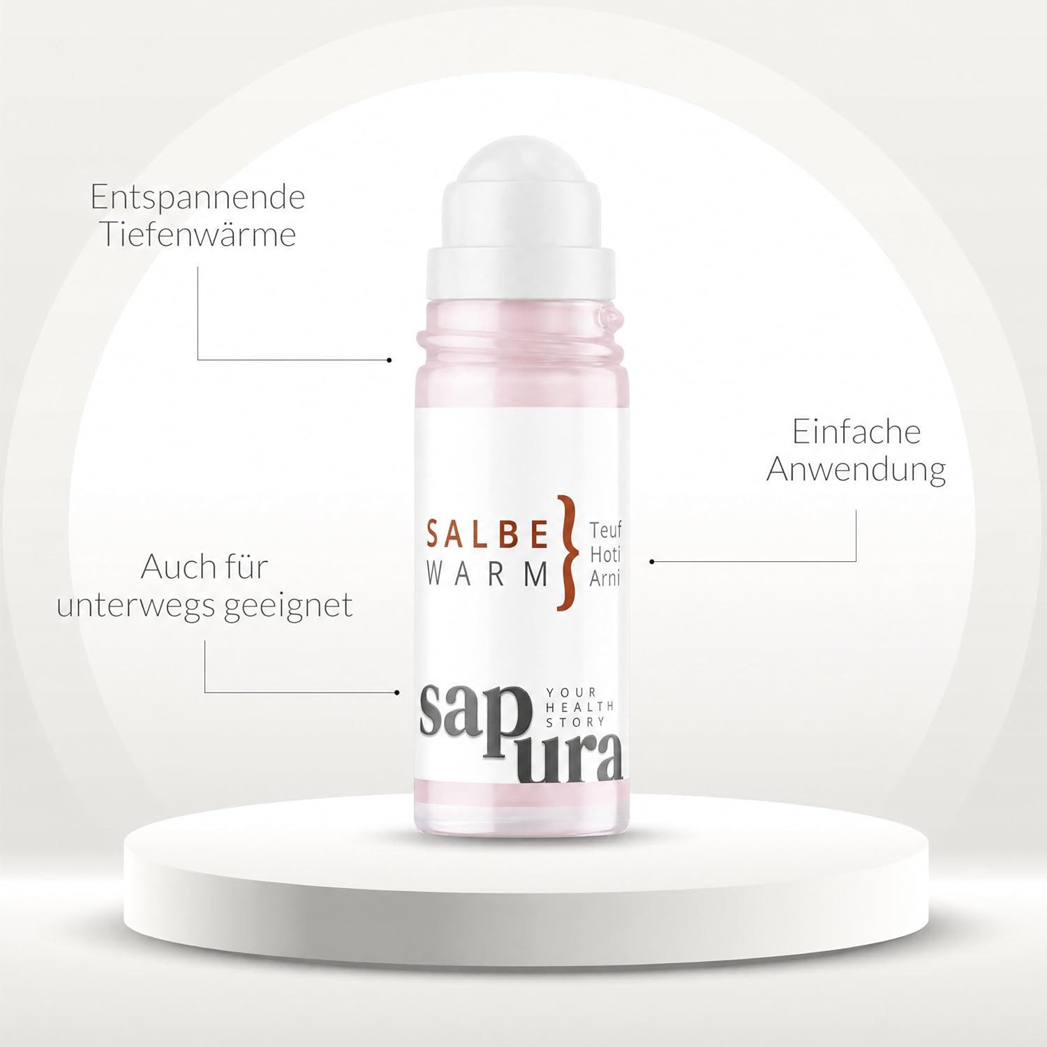 SAPURA Health Hautcreme Wärmesalbe Schmerzsalbe Roll-On - Extra Stark für Rücken & Schulter, 3-tlg.