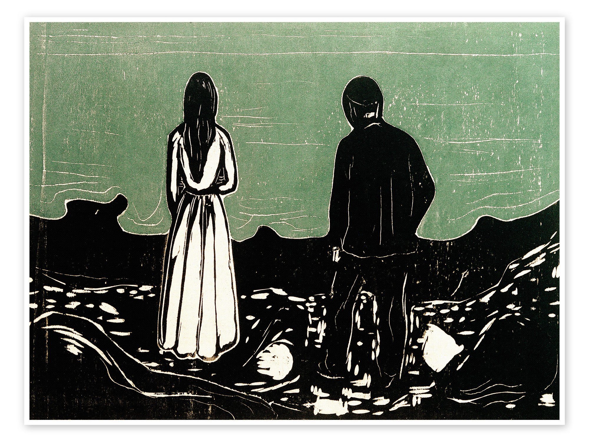 Posterlounge Poster Edvard Munch, Zwei Menschen. Die Einsamen II, Malerei