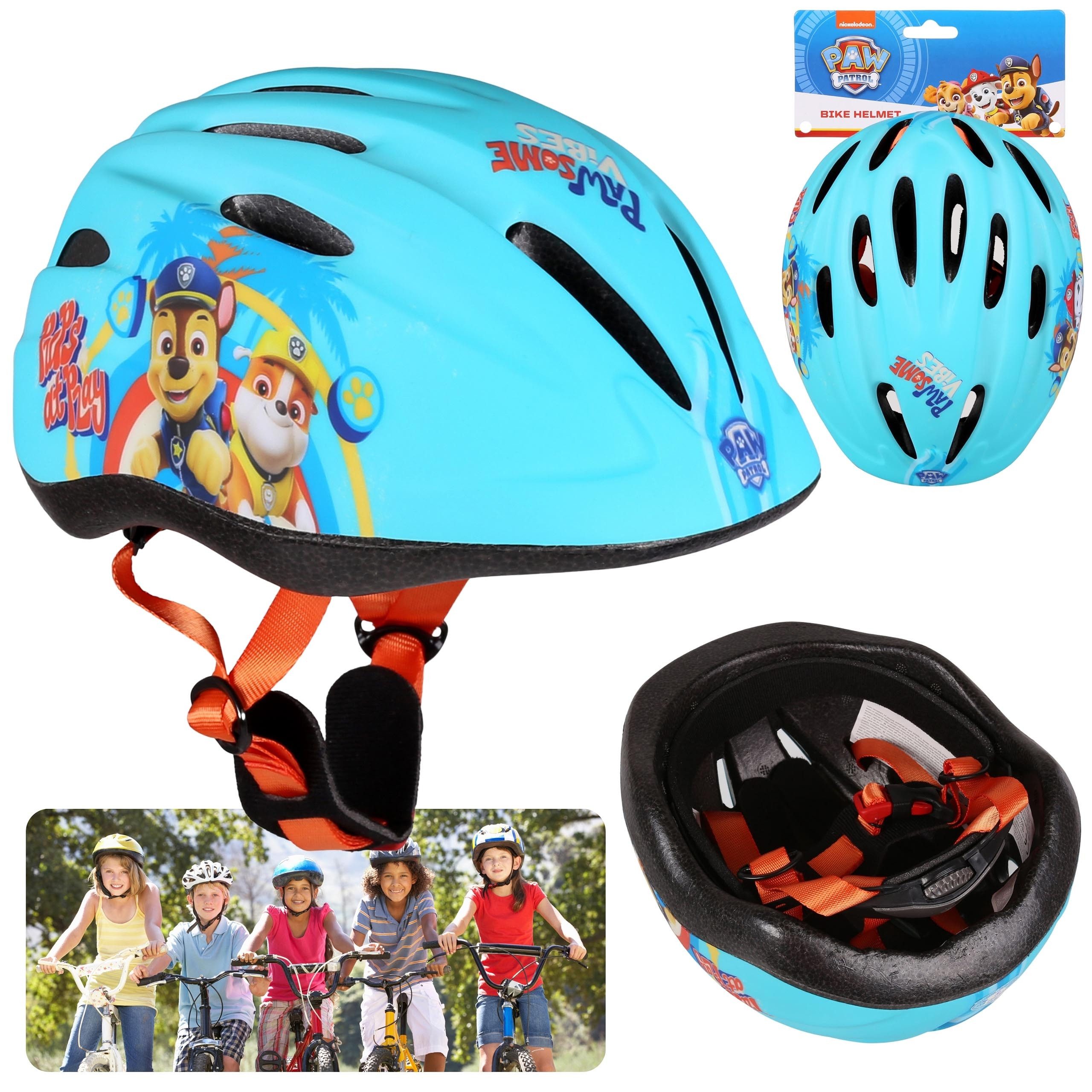 PAW PATROL Kinderfahrradhelm Paw Patrol Türkisfarbener Kinderfahrradhelm, für Jungen,48-52 cm
