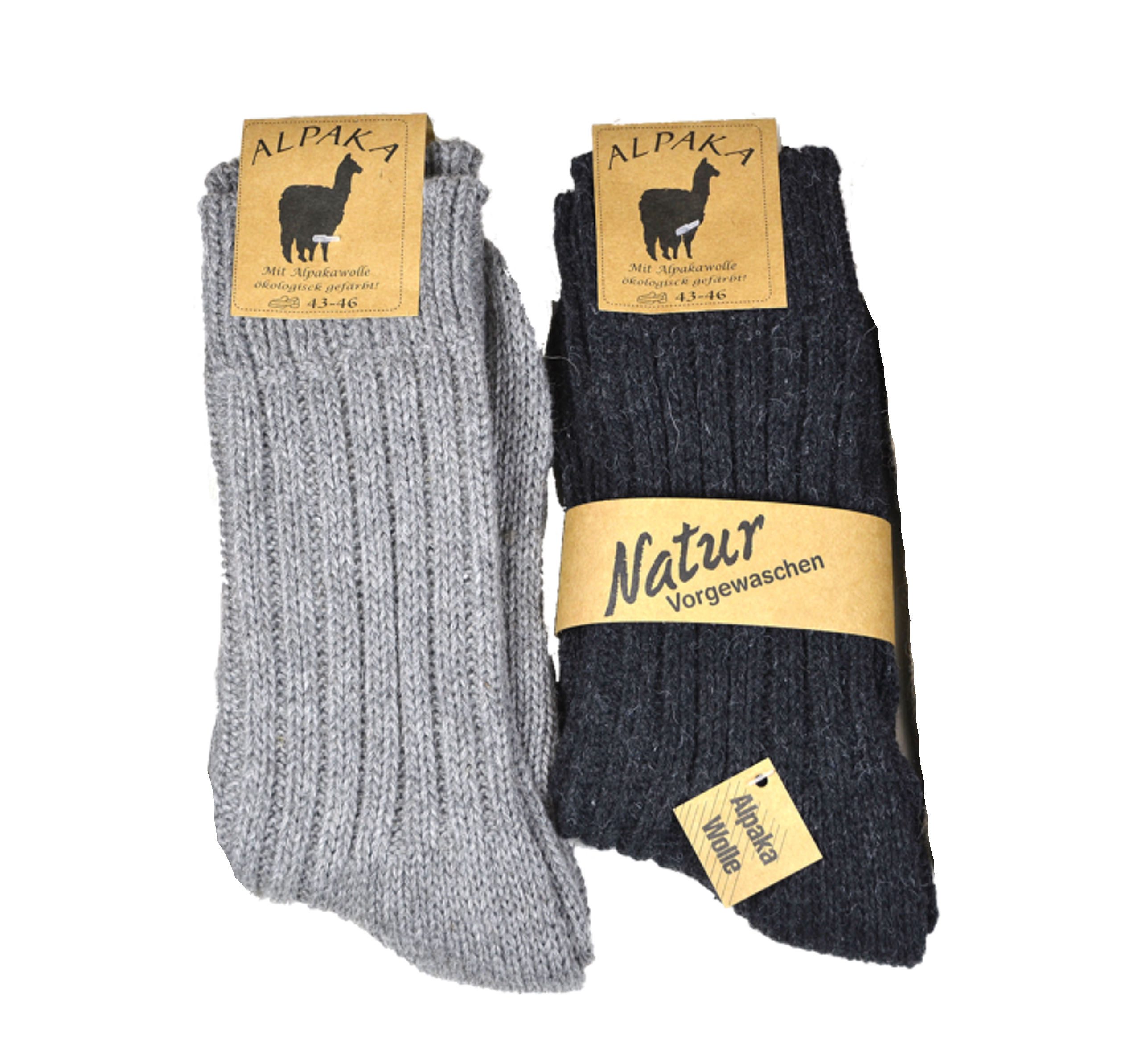 Cocain underwear Wandersocken Extrem Warme dicke weiche Alpaka Socken Wollsocke Alpacka Wolle Thermo (2-Paar) Alpaka Wollsocken für Männer Frauen Kinder